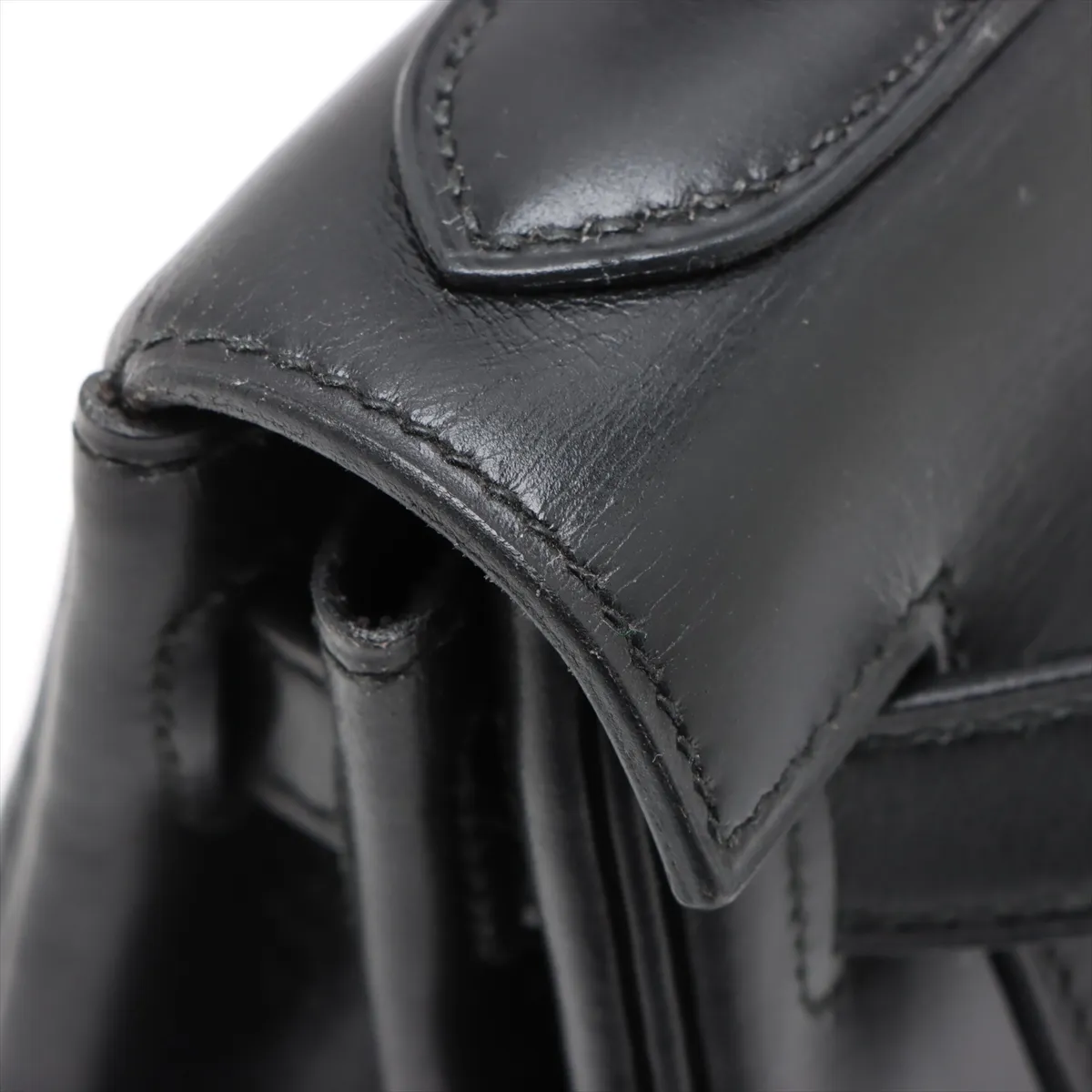 [Individually wrapped] Hermes Kelly 28 Le Tourne Box Calf Black Gold Hardware F:1976 — view 14
