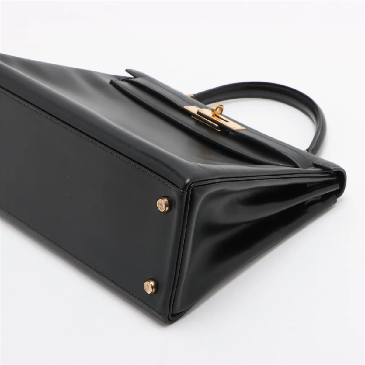 [Individually wrapped] Hermes Kelly 28 Le Tourne Box Calf Black Gold Hardware F:1976 — view 3