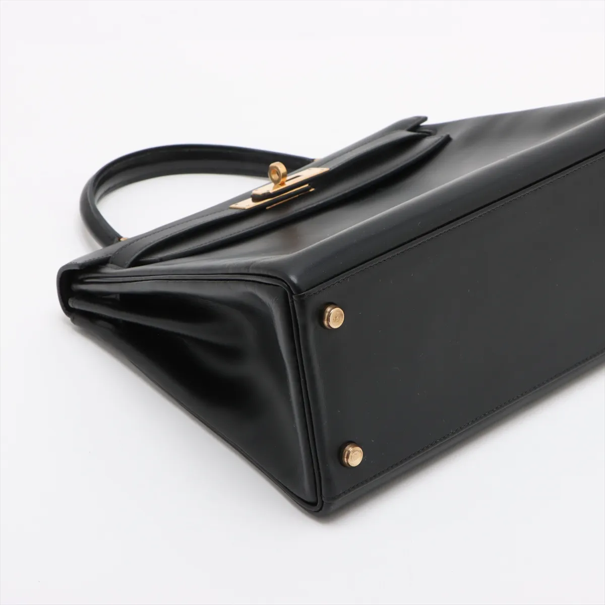 [Individually wrapped] Hermes Kelly 28 Le Tourne Box Calf Black Gold Hardware F:1976 — view 4