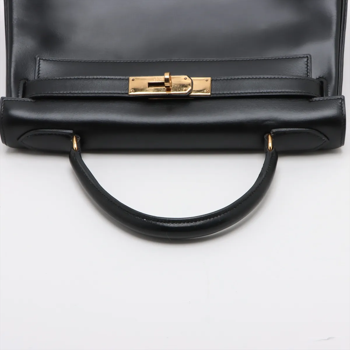 [Individually wrapped] Hermes Kelly 28 Le Tourne Box Calf Black Gold Hardware F:1976 — view 5