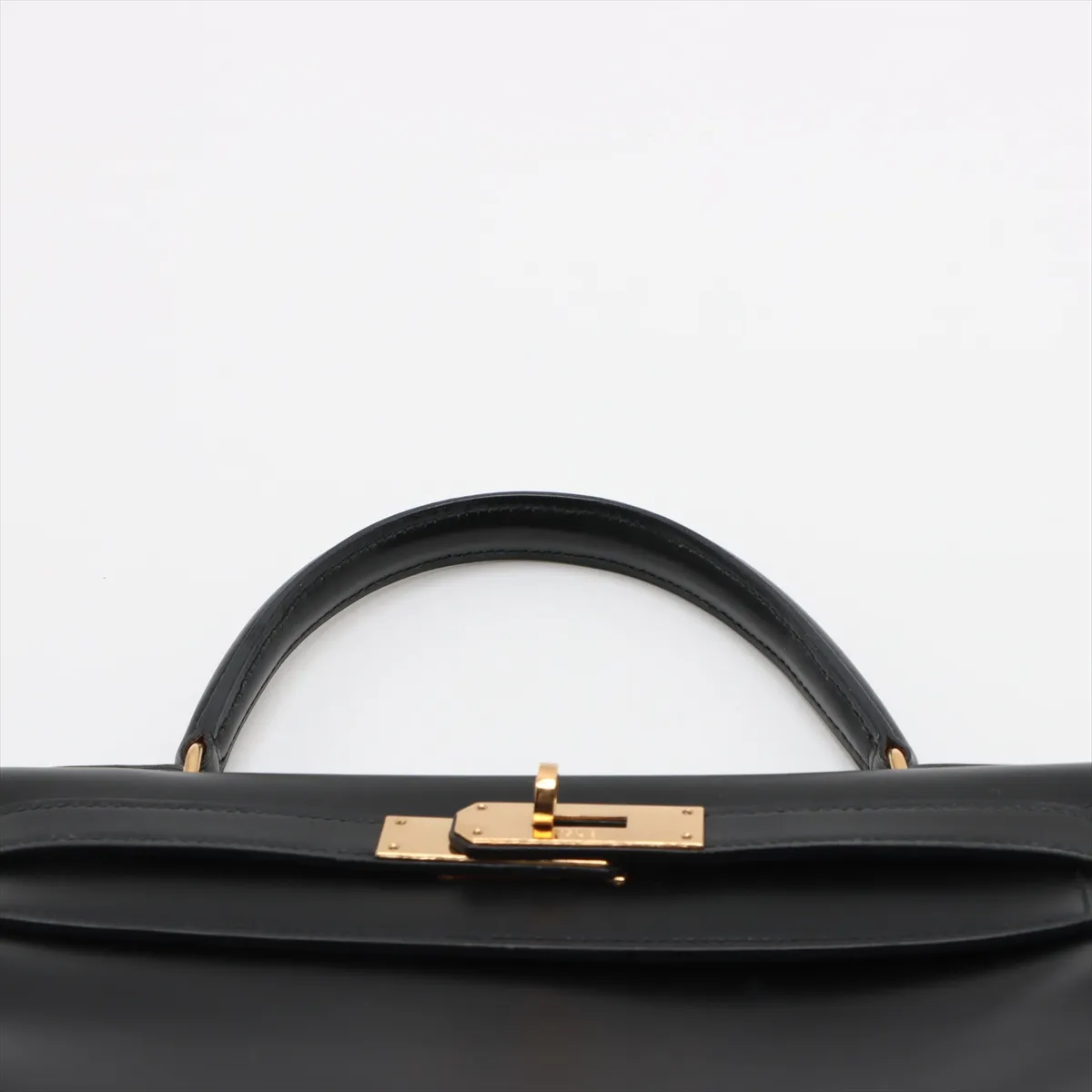 [Individually wrapped] Hermes Kelly 28 Le Tourne Box Calf Black Gold Hardware F:1976 — view 6