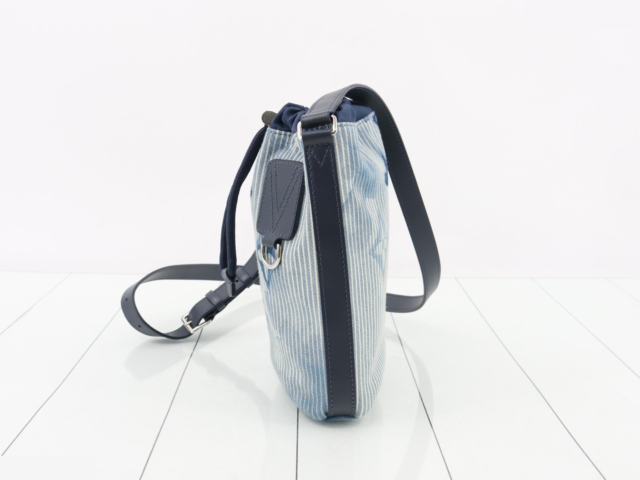 Monogram Watercolor Sac Marin Messenger Shoulder Bag — view 3