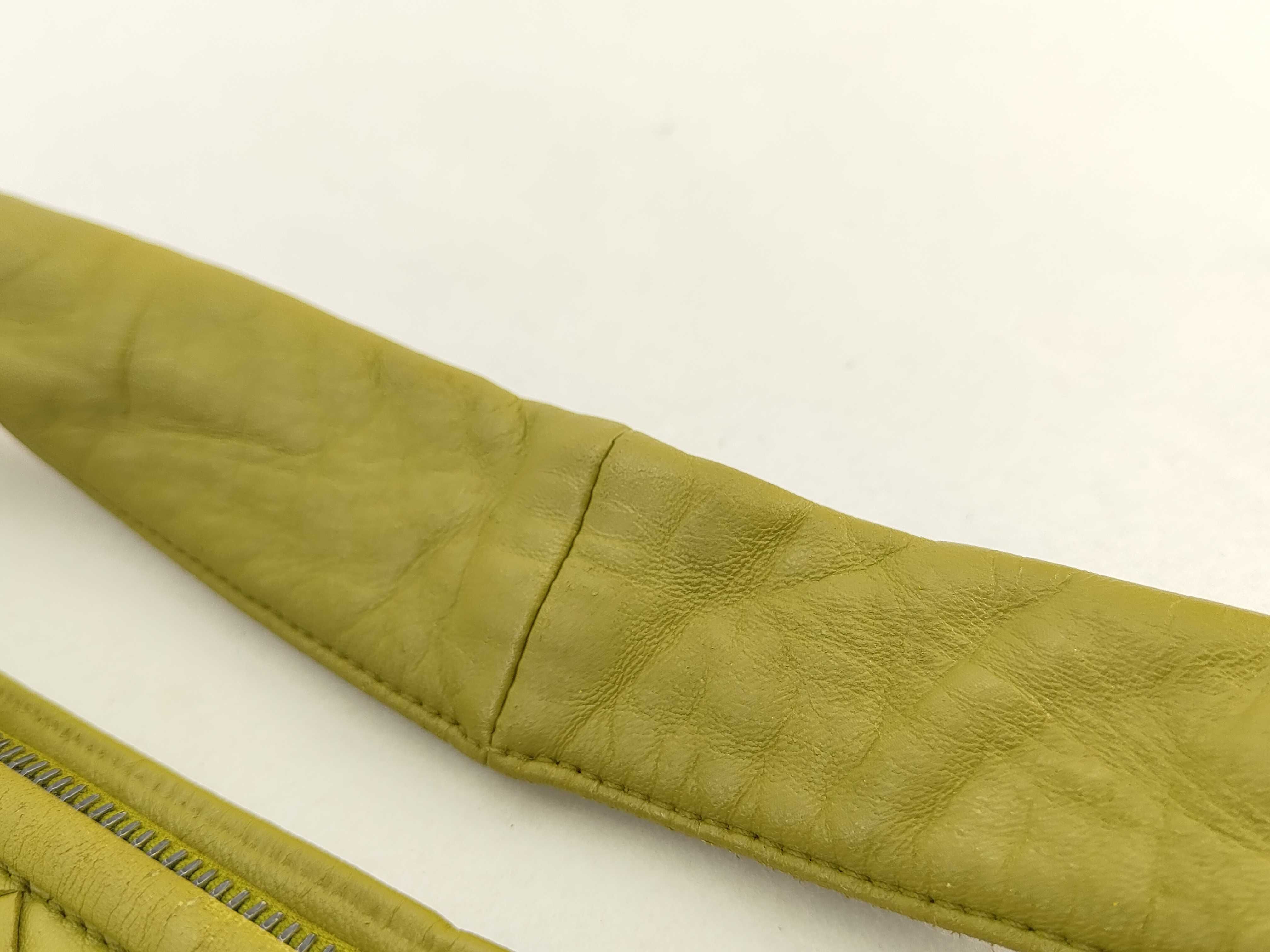 Intrecciato Leather Shoulder Bag, Green — view 5