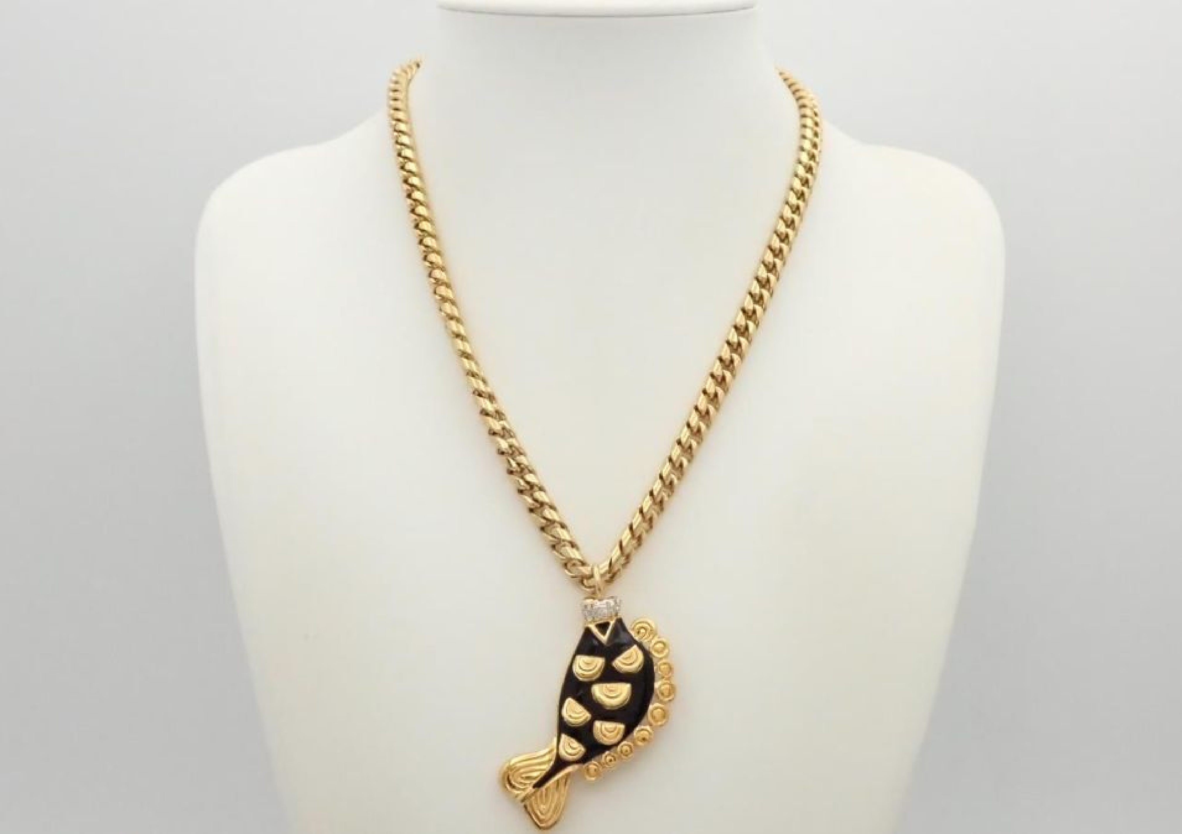 Gold Necklace with Fish Motif