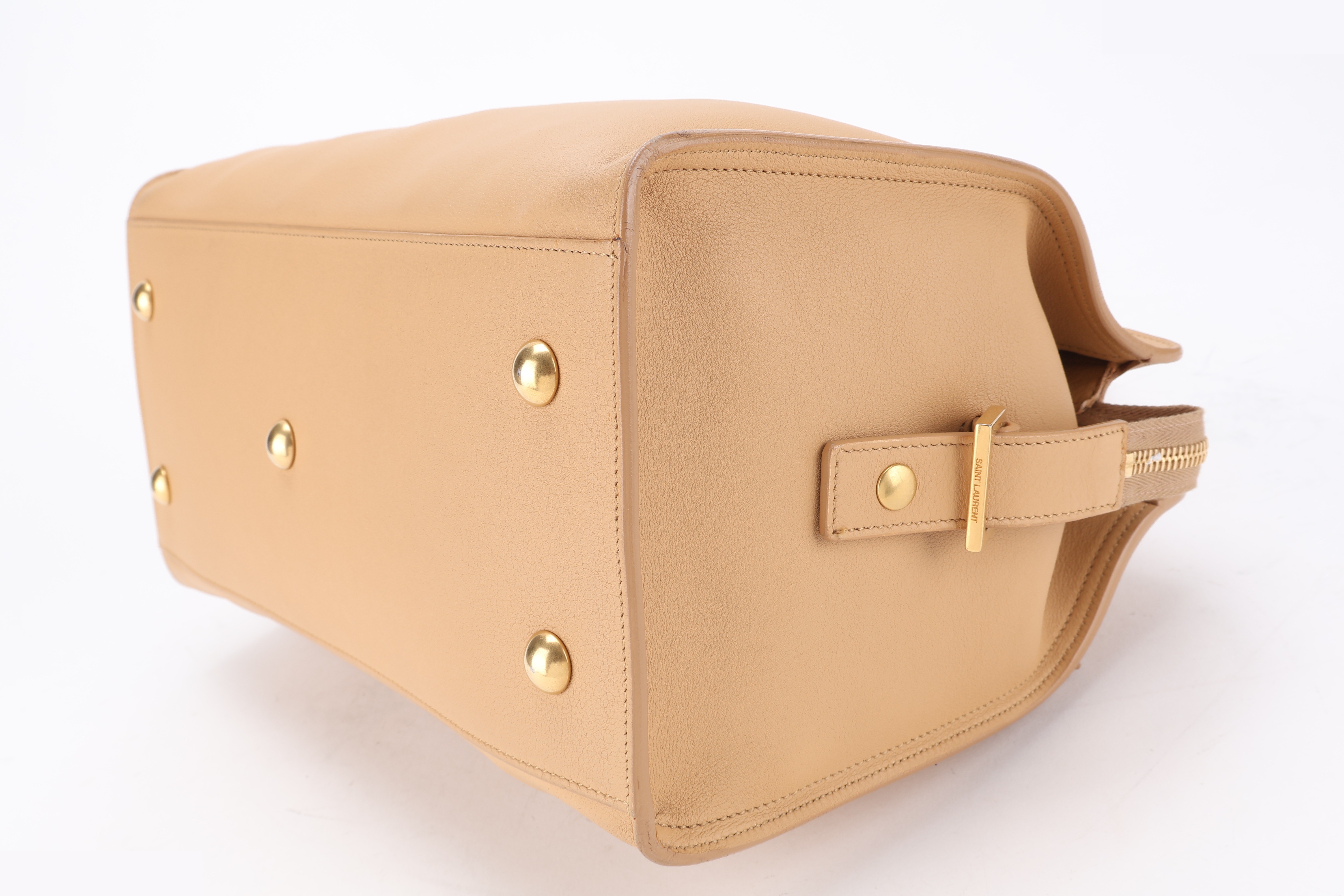 Y CABAS SMALL BROWN LEATHER GHW — view 3