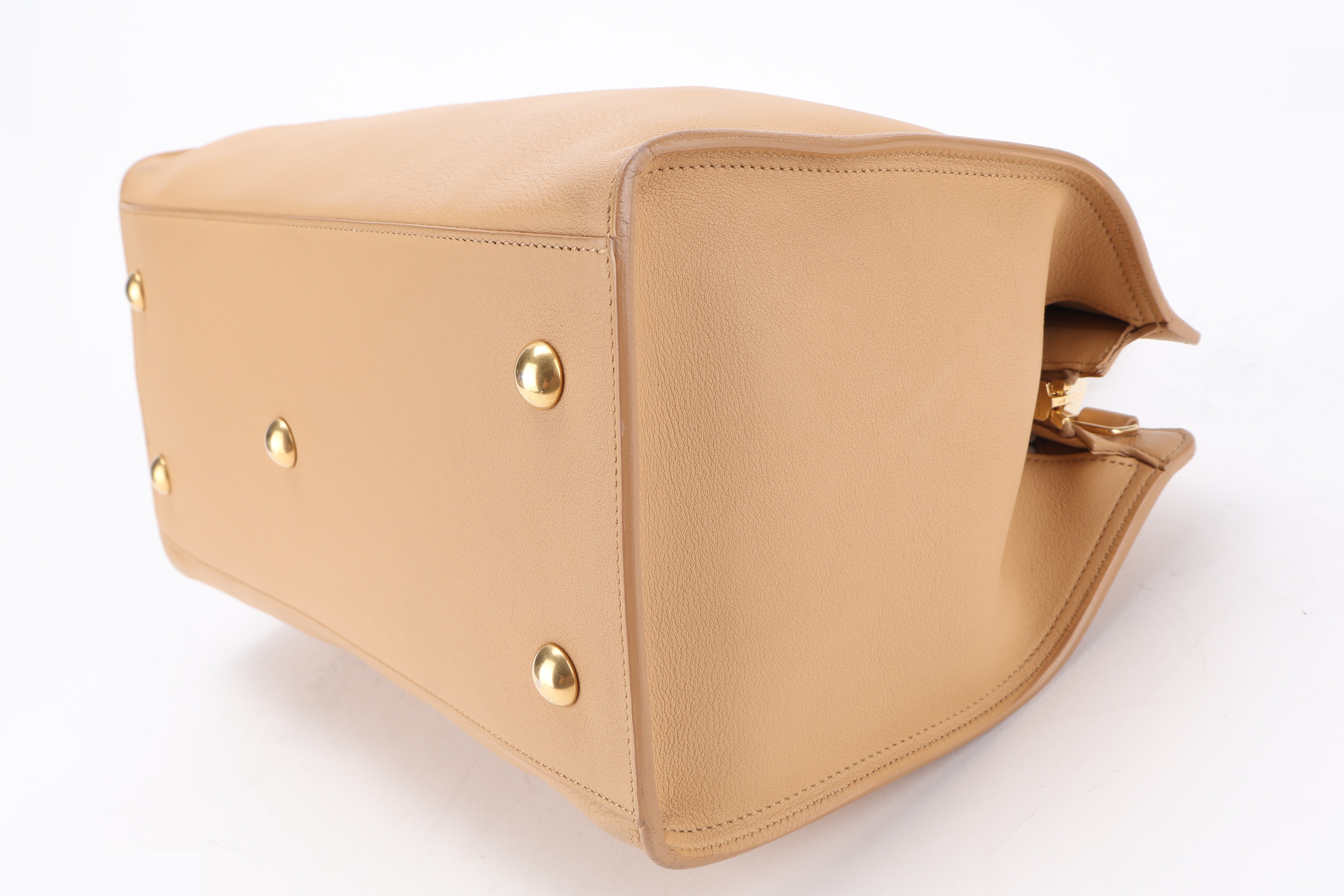 Y CABAS SMALL BROWN LEATHER GHW — view 4