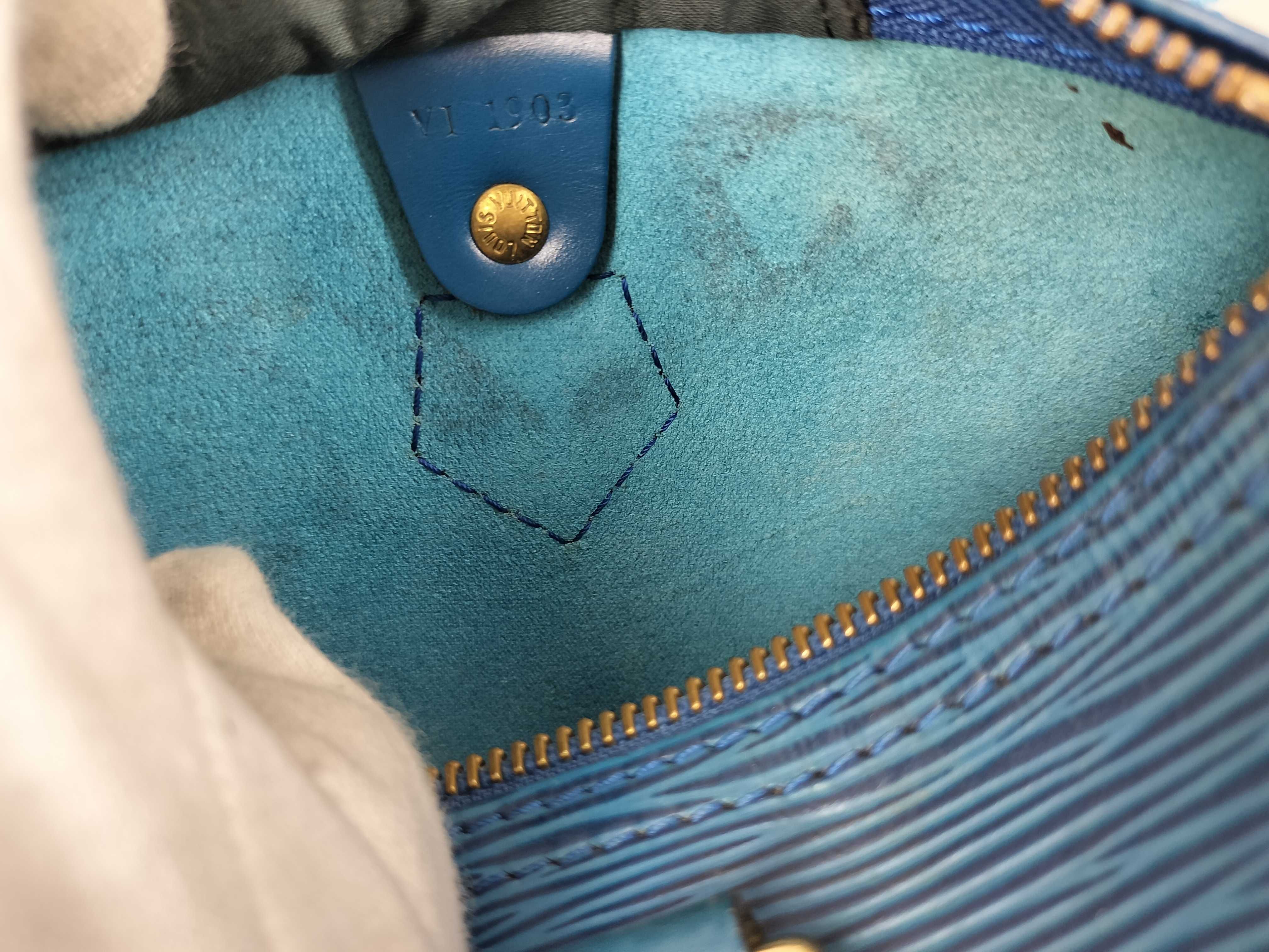 Epi Speedy 25 M43015 VI1903 Blue Handbag — view 14