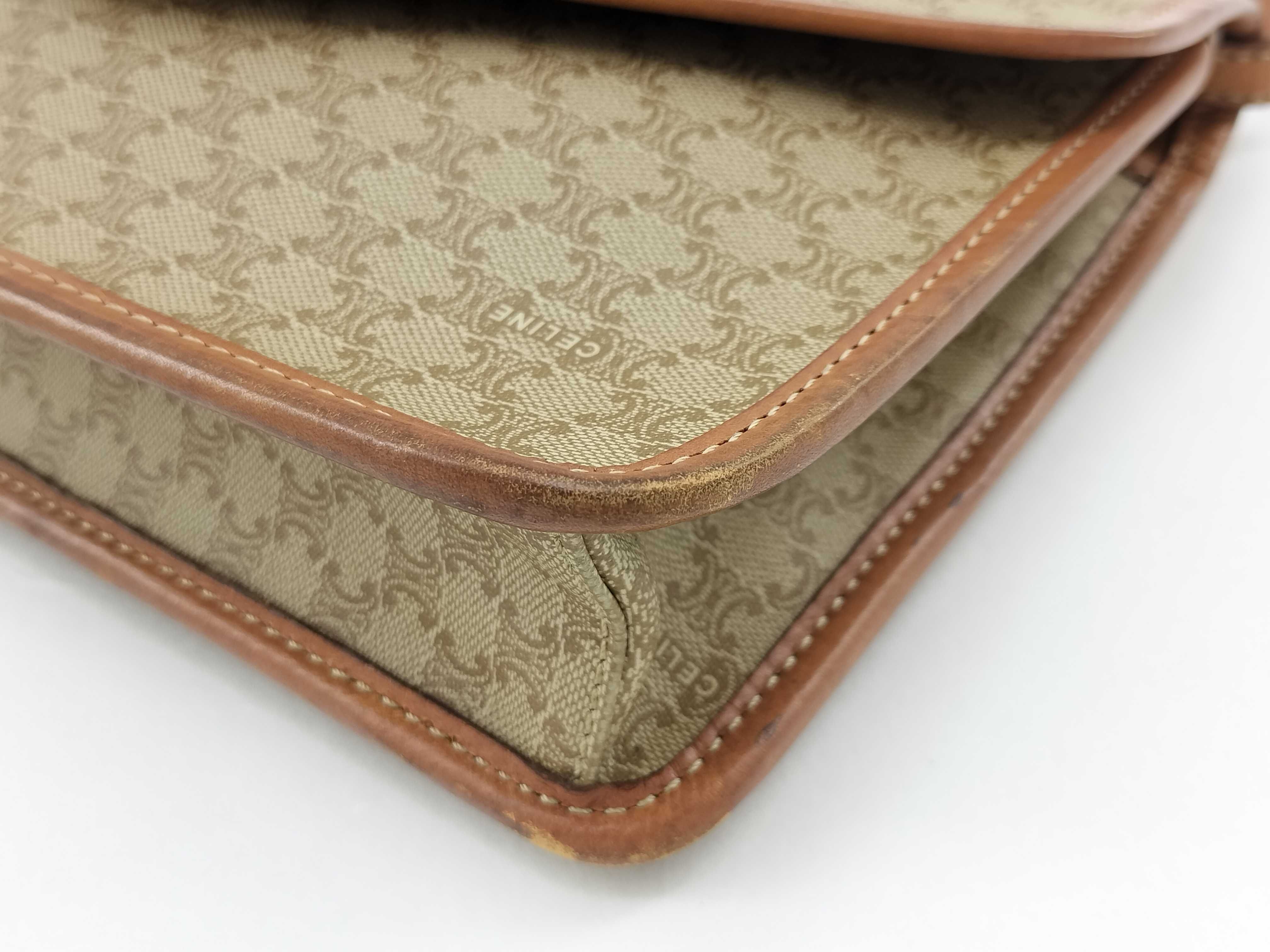 PVC Macadam pattern shoulder bag, beige clutch bag — view 4