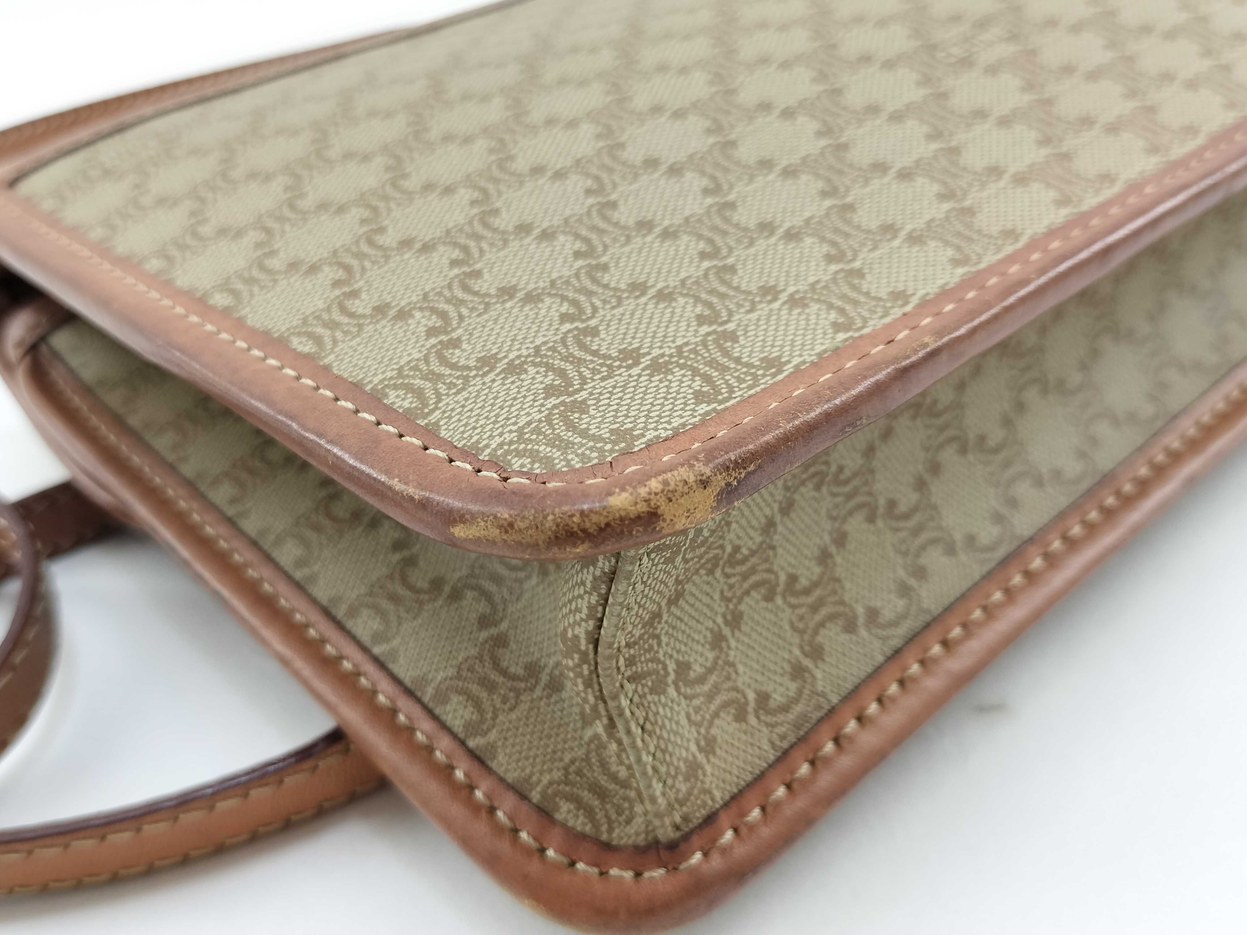 PVC Macadam pattern shoulder bag, beige clutch bag — view 5