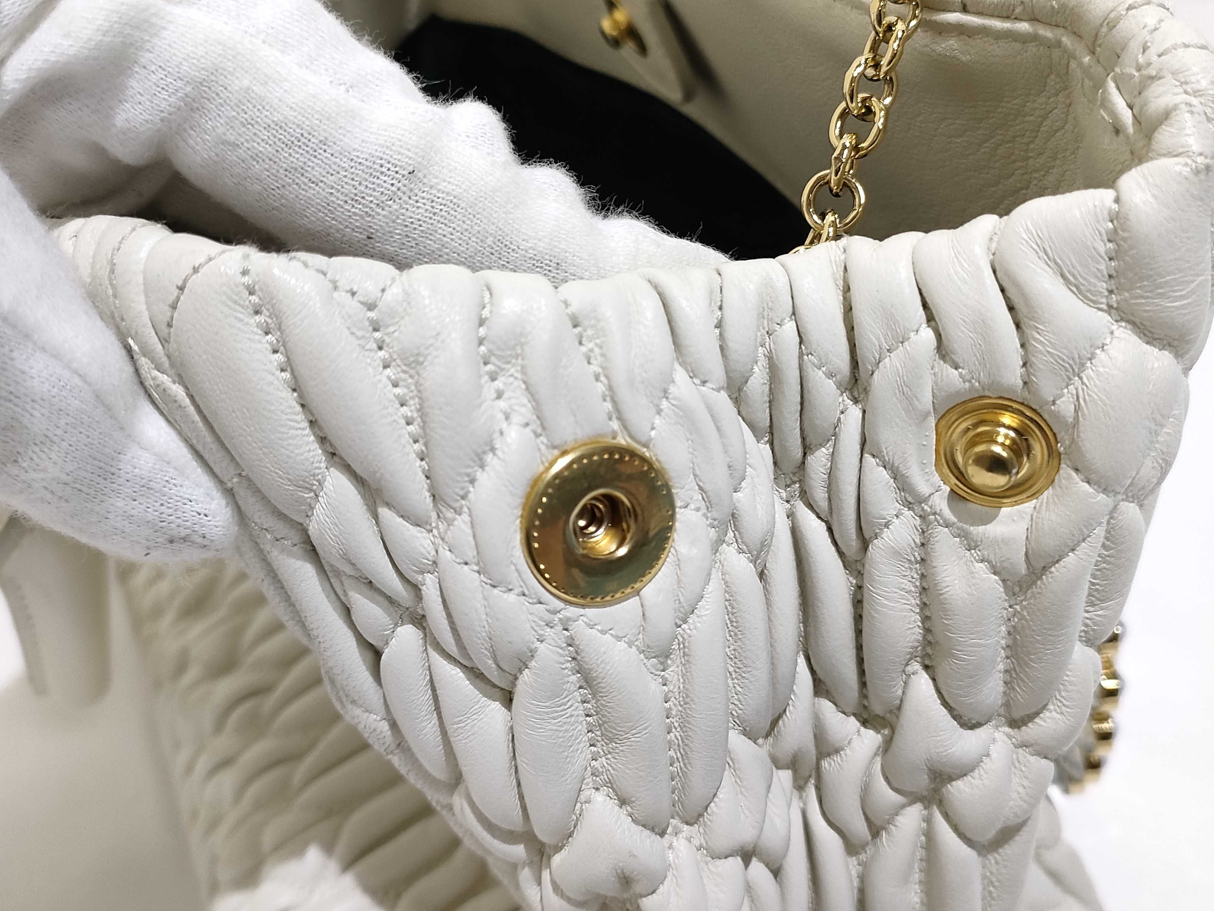 Nappa Crystal Leather 2-Way Handbag White 5BA067 Handbag — view 12