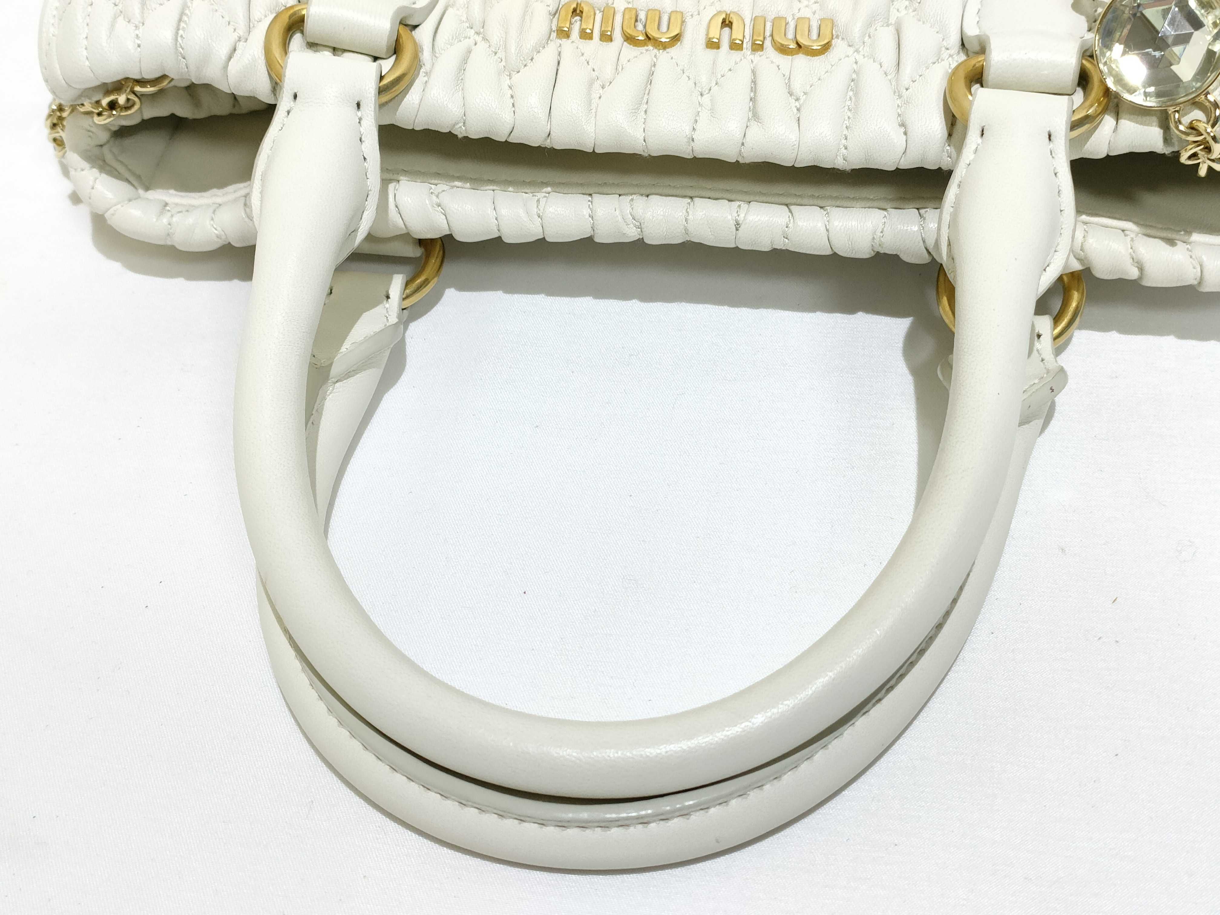 Nappa Crystal Leather 2-Way Handbag White 5BA067 Handbag — view 3