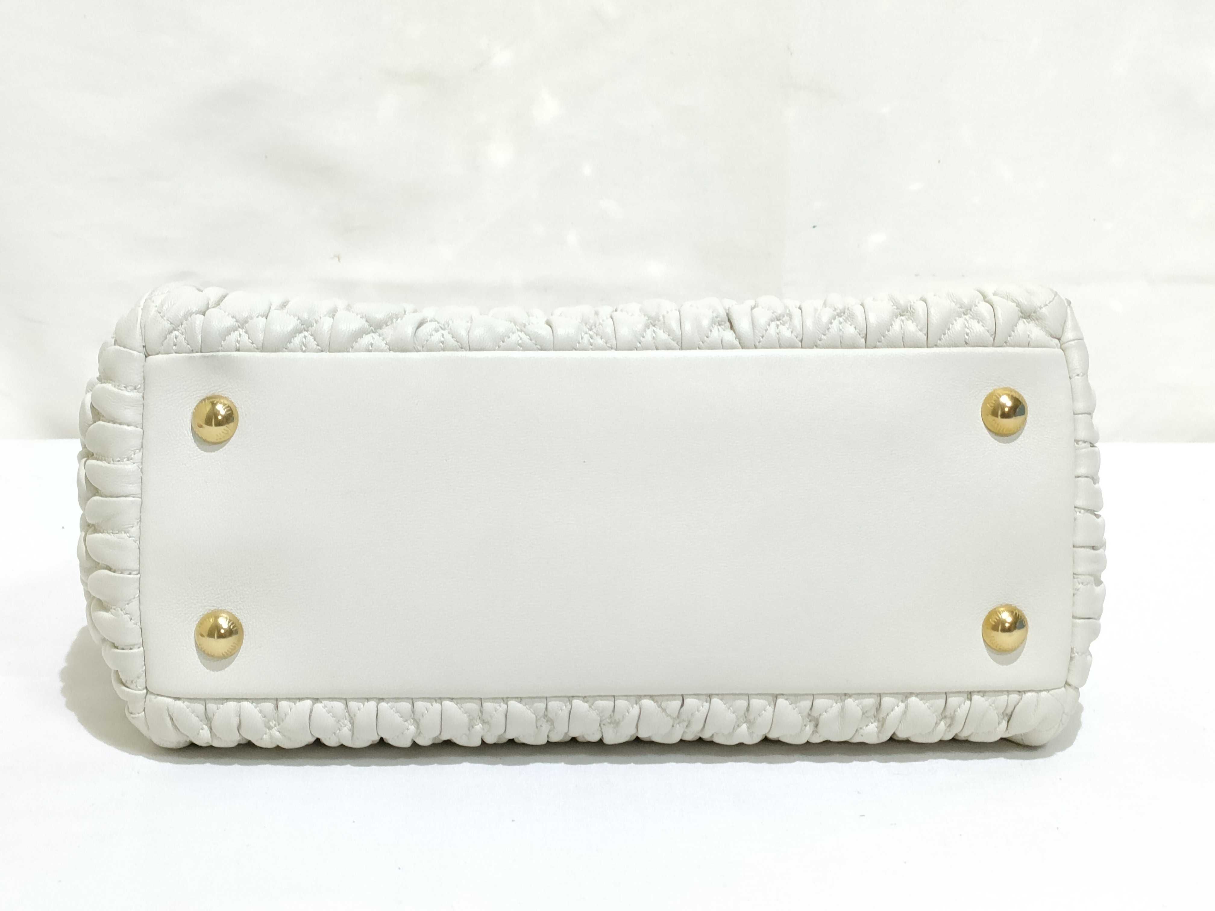 Nappa Crystal Leather 2-Way Handbag White 5BA067 Handbag — view 7