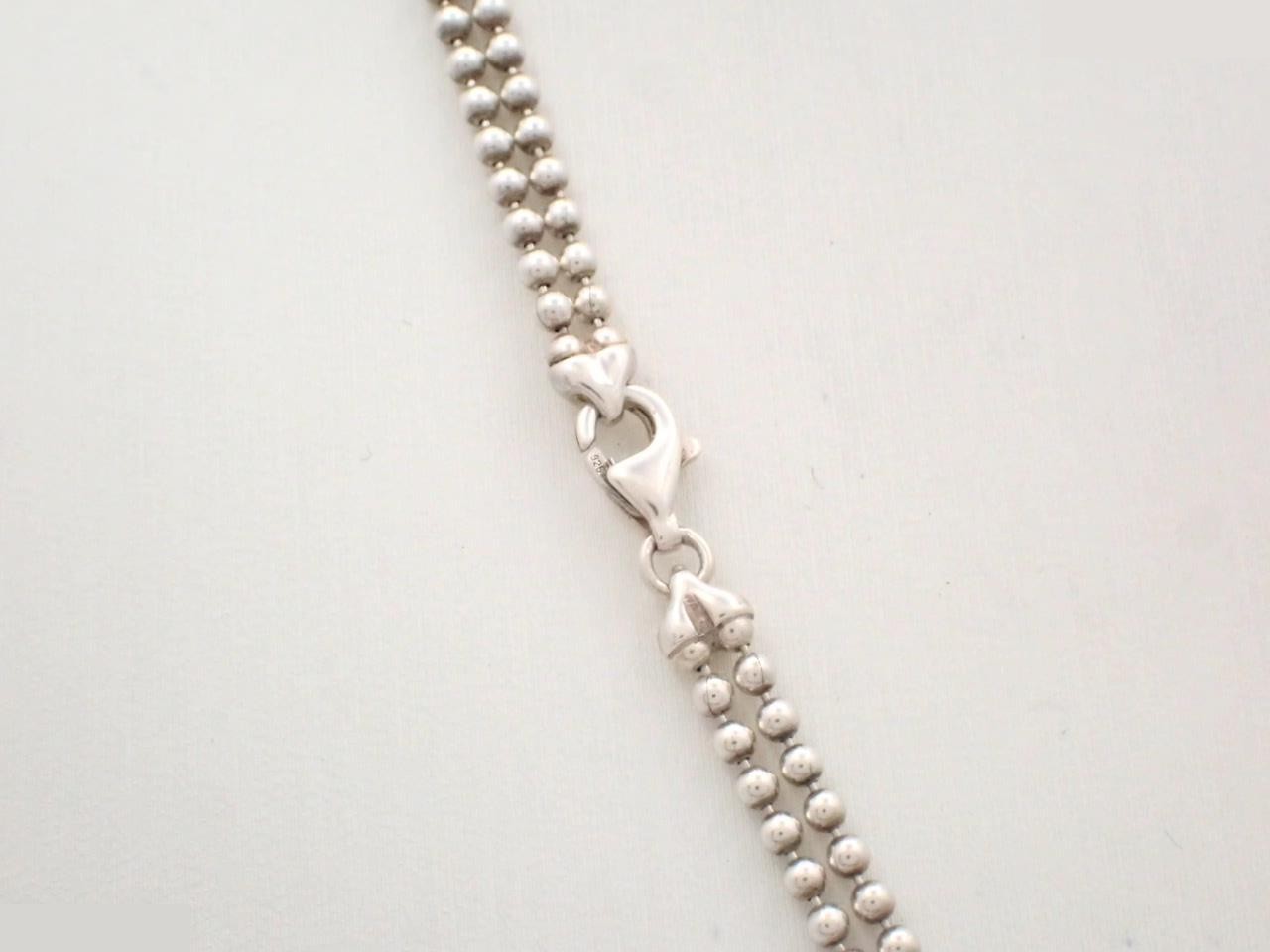 Necklace plate double ball chain SV925 23.9g — view 2