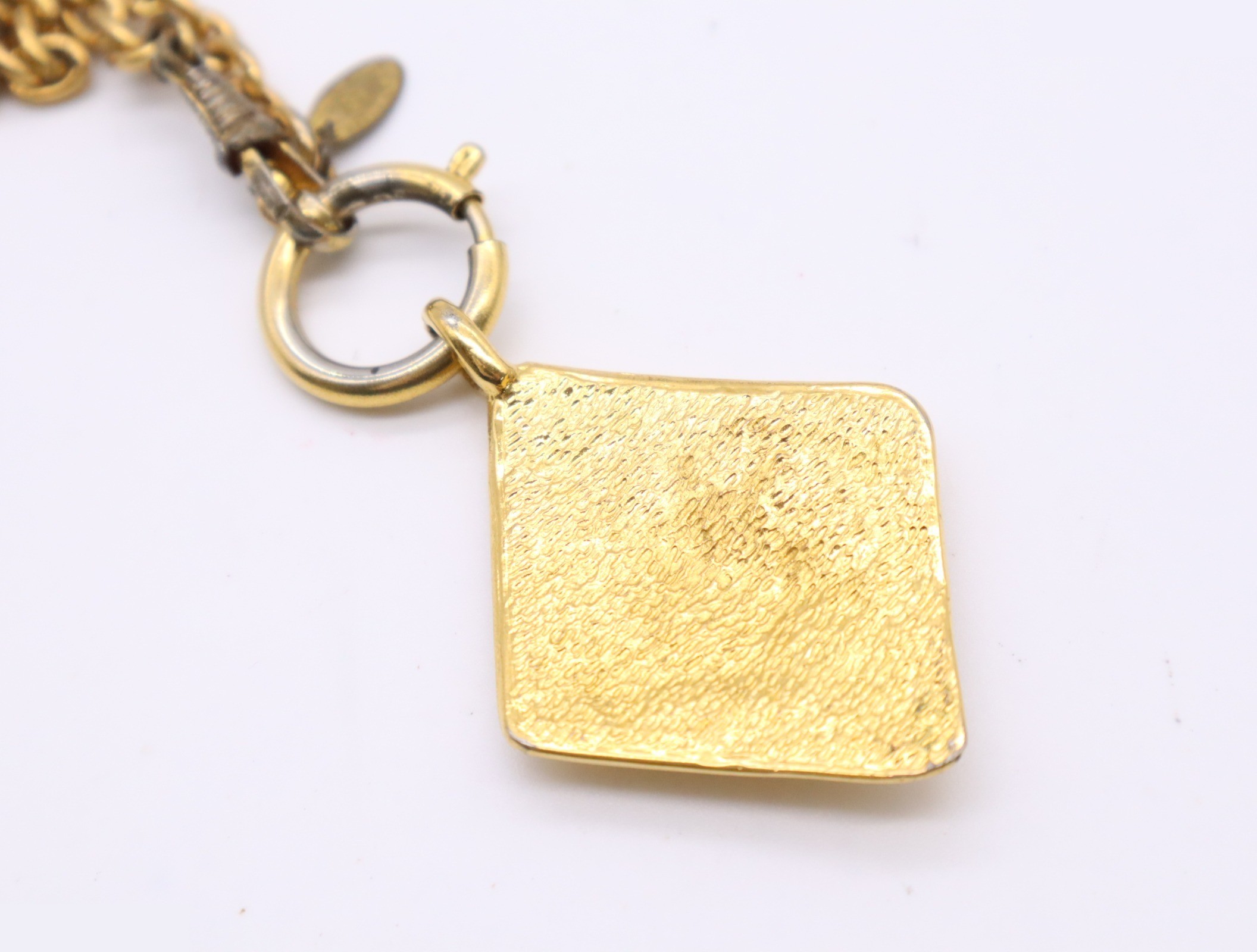 GP Diamond Motif Vintage Coco Mark Chain Necklace Gold — view 4
