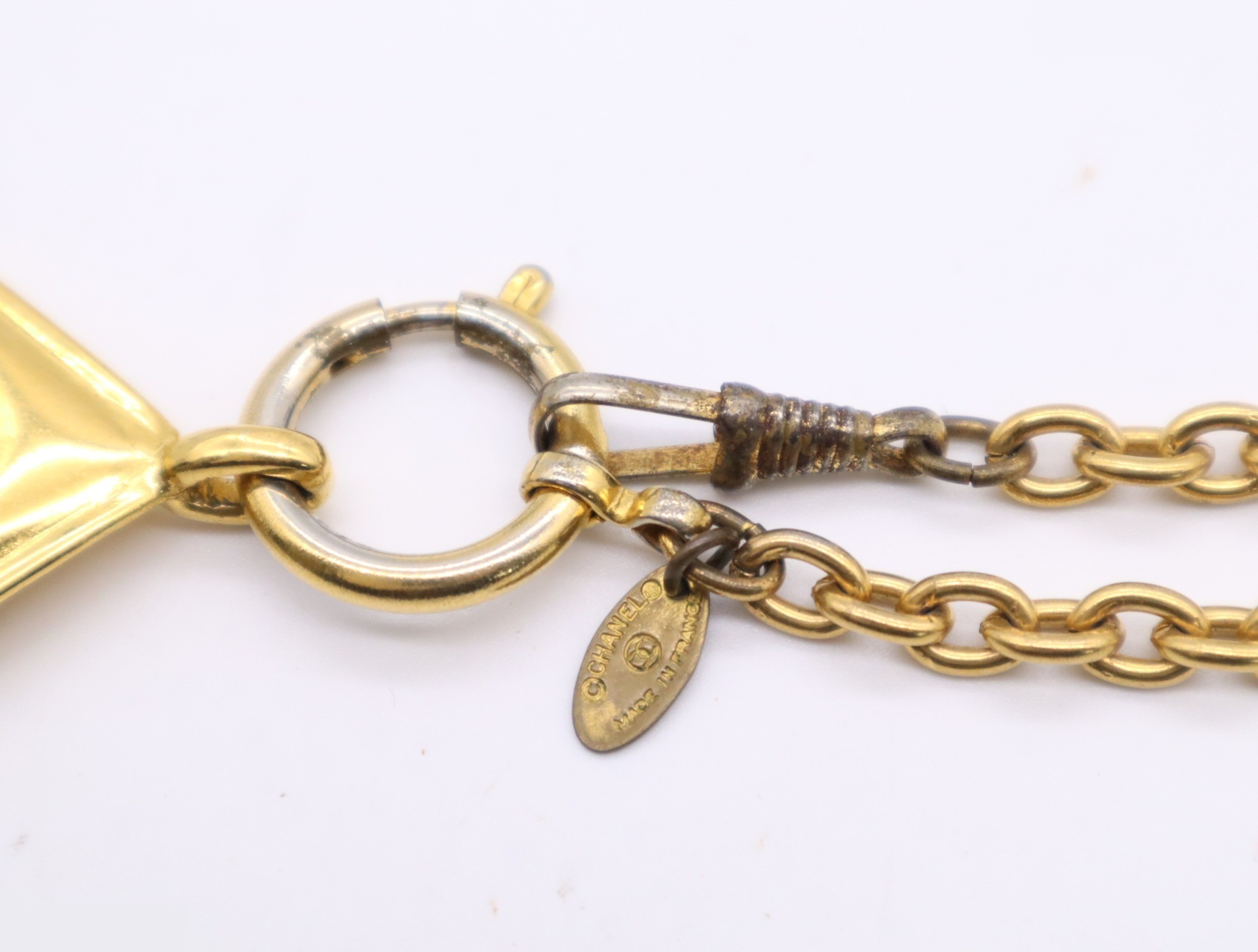 GP Diamond Motif Vintage Coco Mark Chain Necklace Gold — view 5