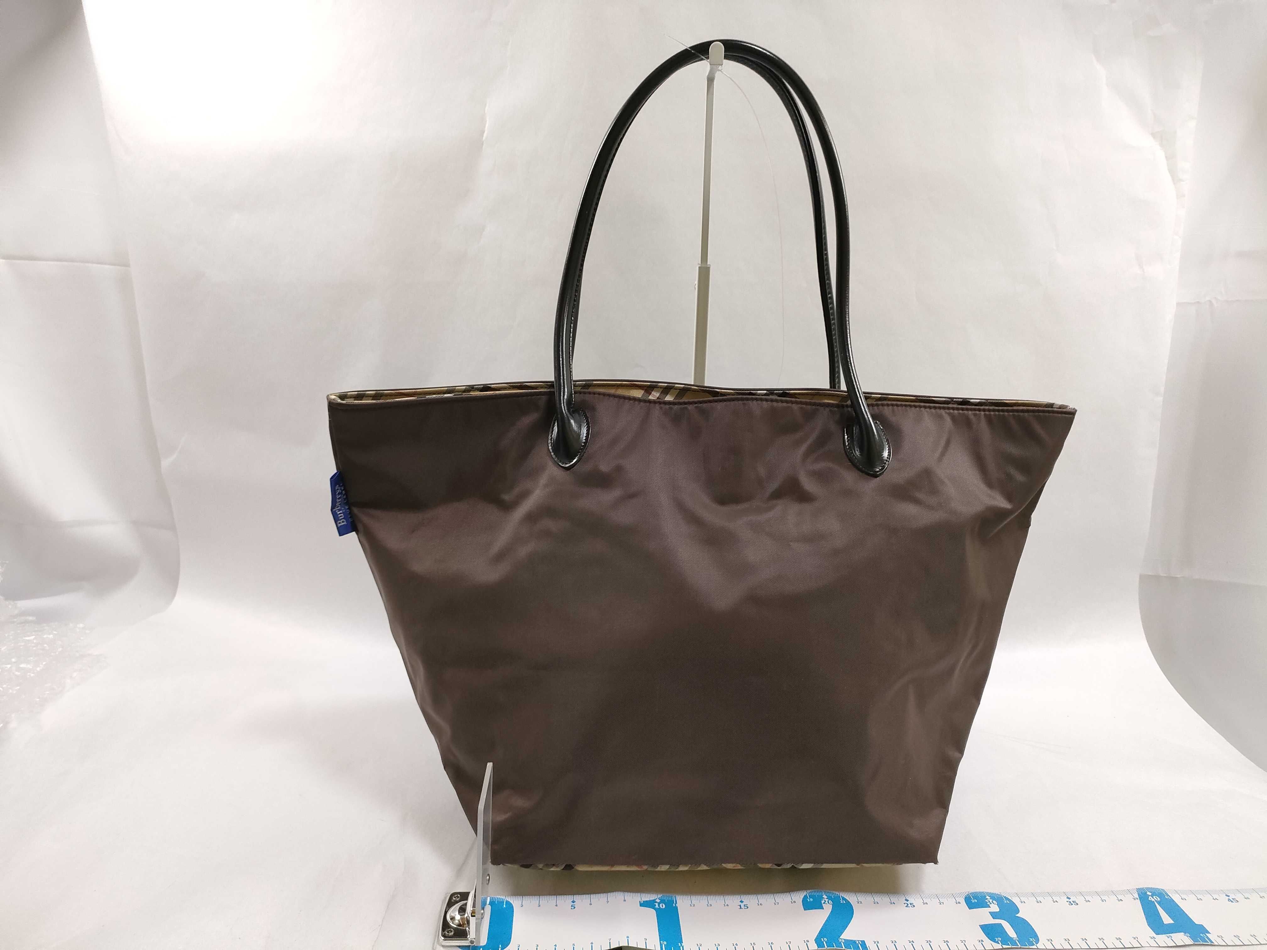 Blue Label Nylon Tote Bag, Brown Tote Bag — view 2