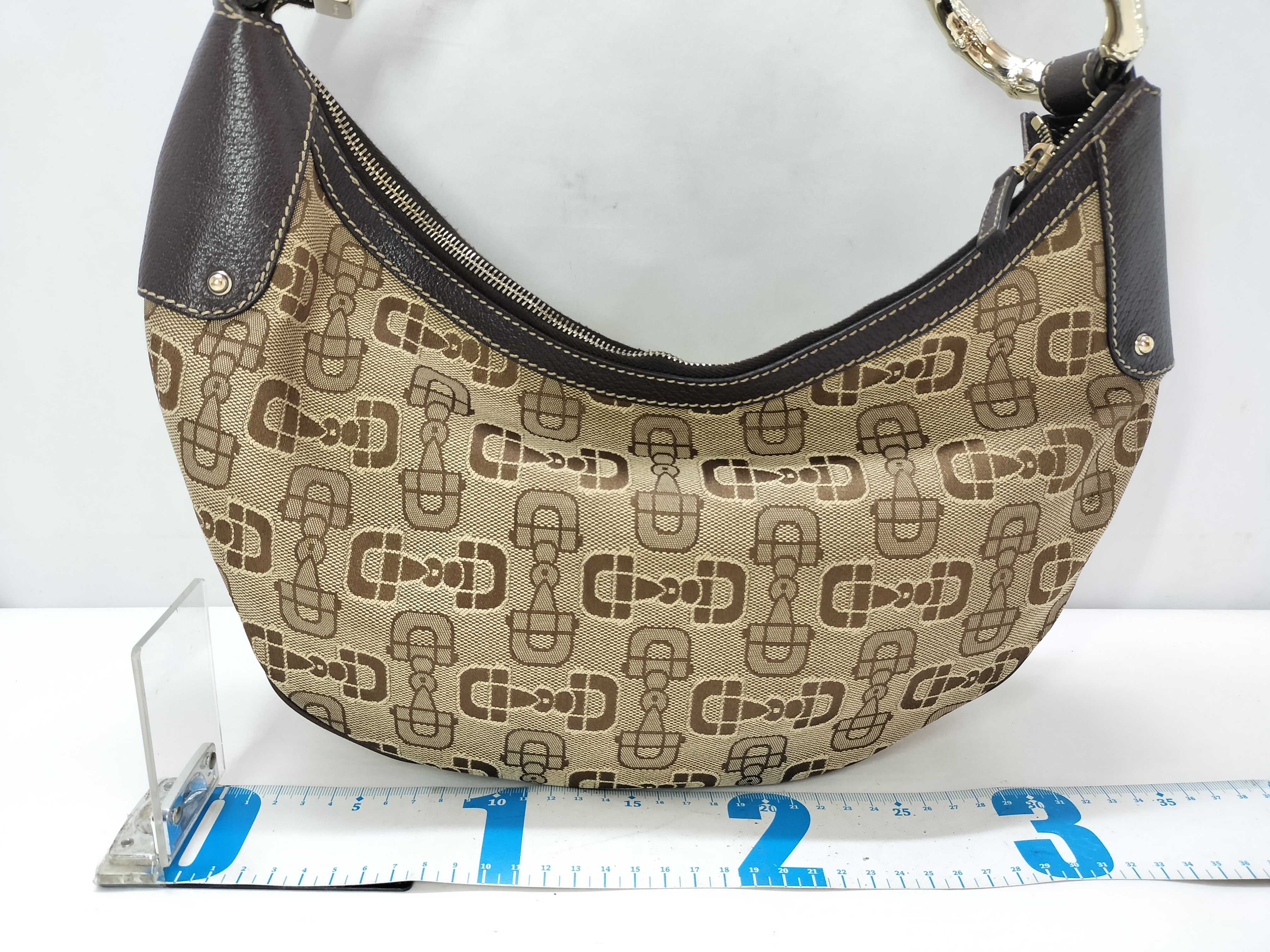 Bamboo Brown Canvas Bamboo Handle Crescent Shoulder Bag — view 2