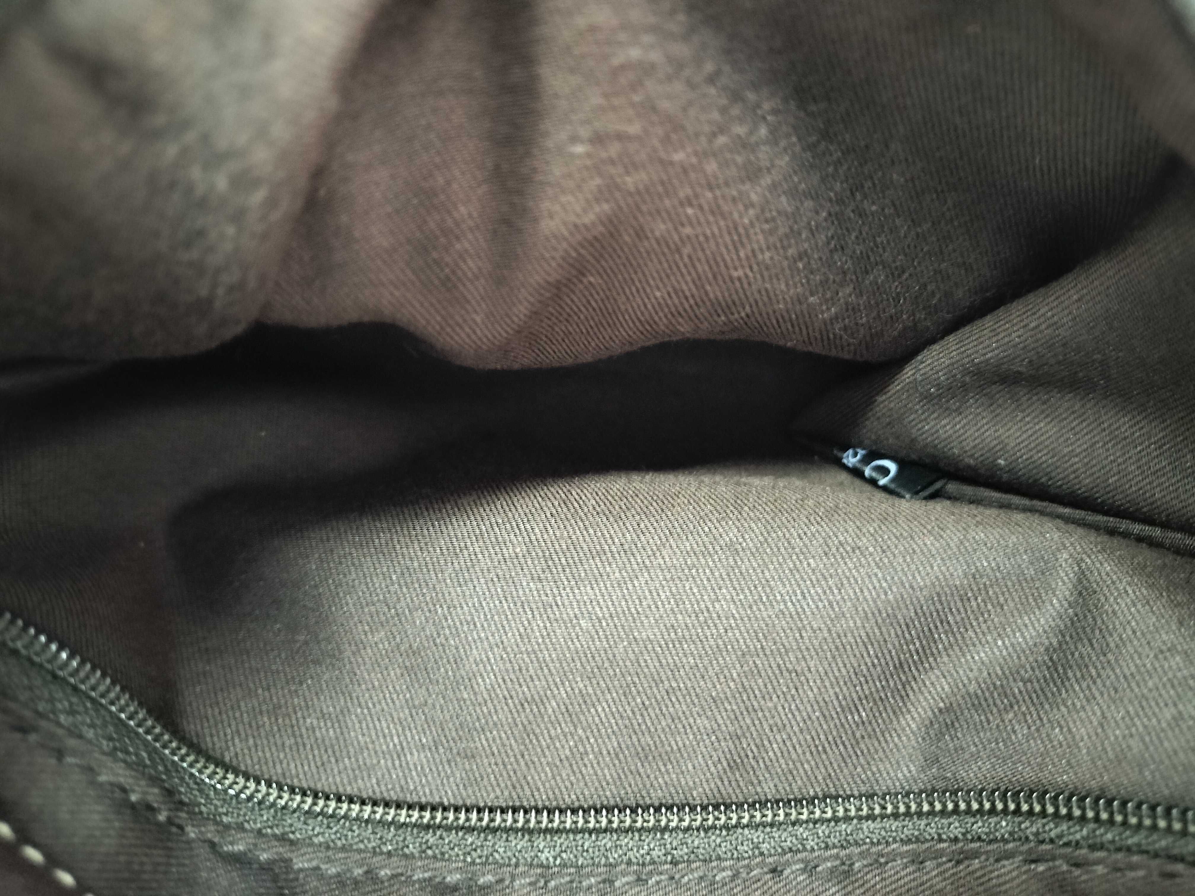 Bamboo Brown Canvas Bamboo Handle Crescent Shoulder Bag — view 11