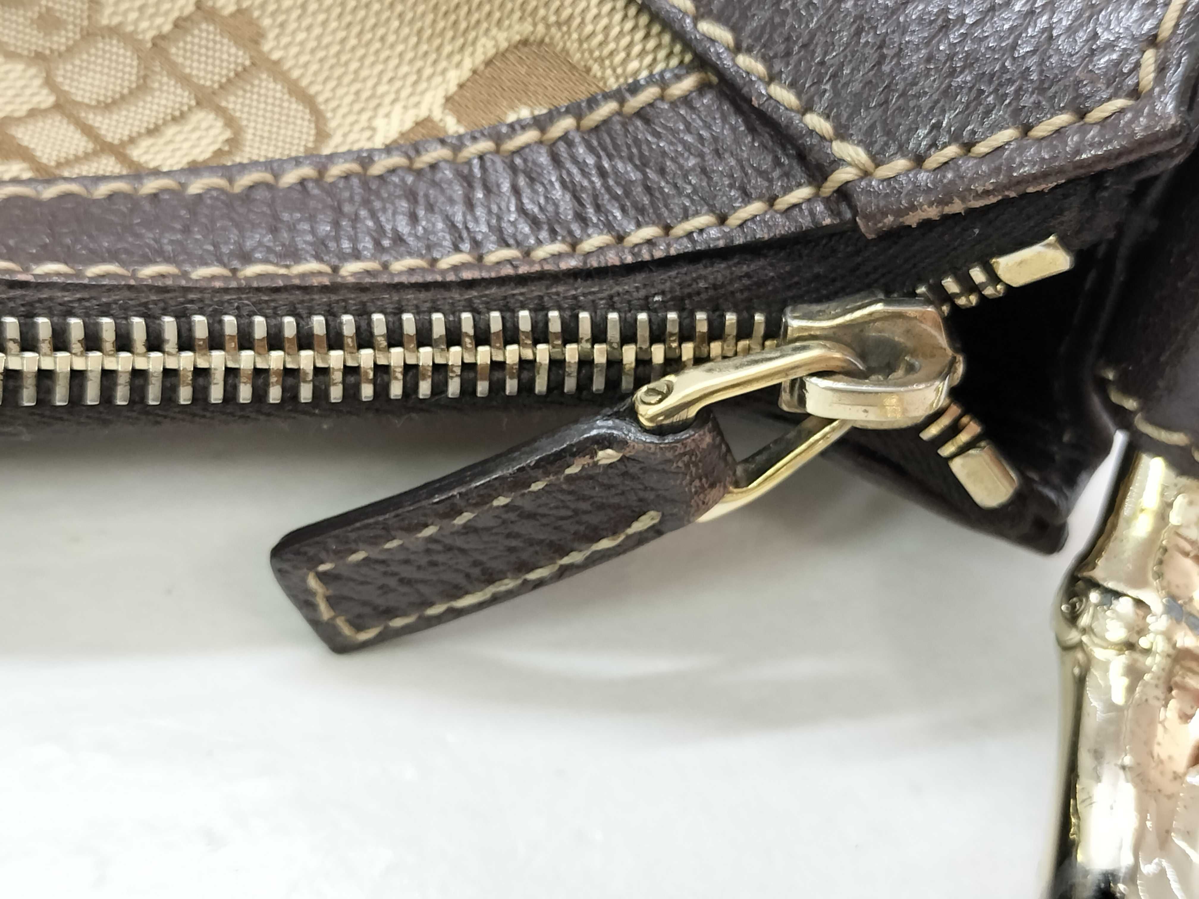 Bamboo Brown Canvas Bamboo Handle Crescent Shoulder Bag — view 14