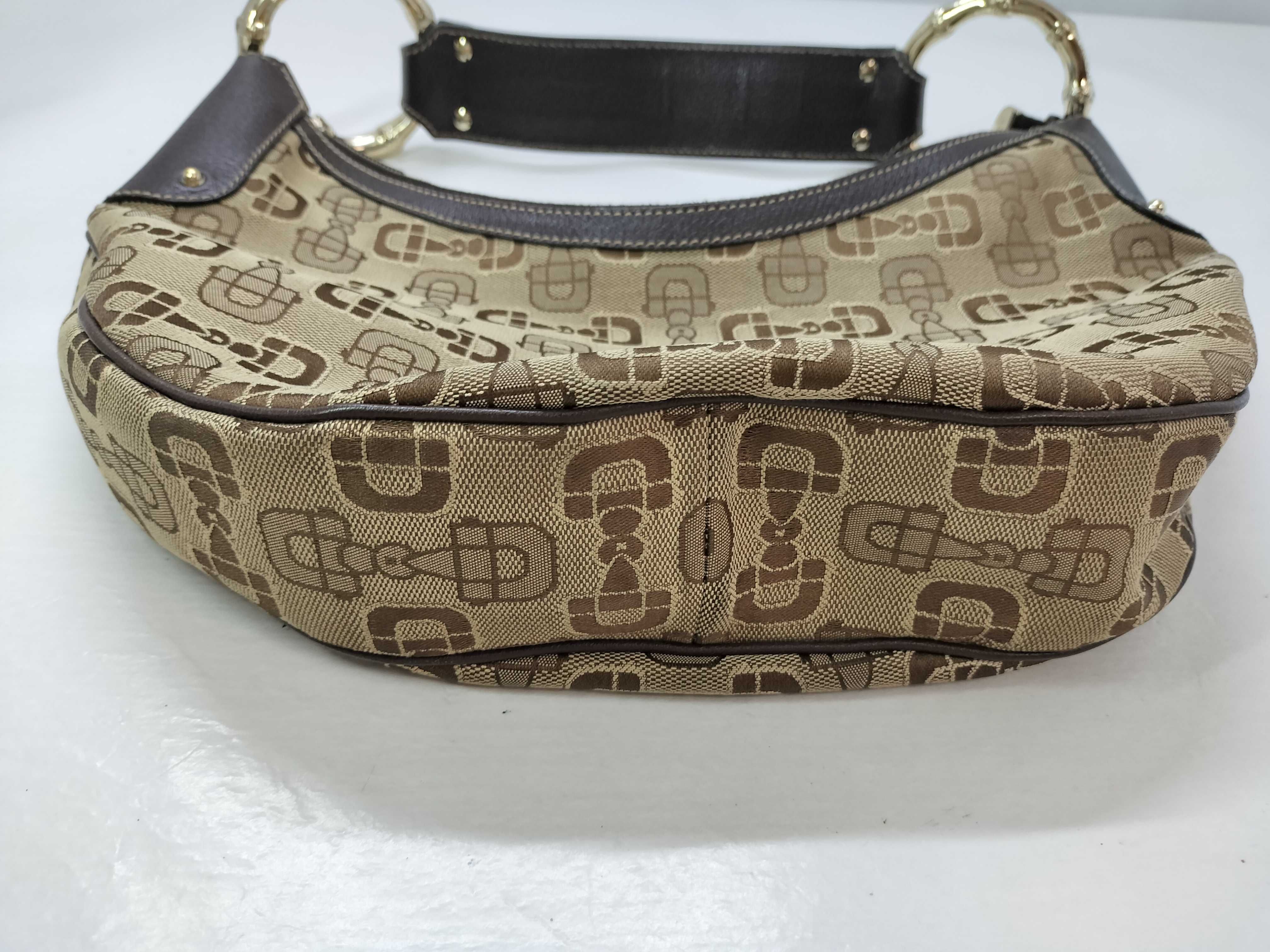 Bamboo Brown Canvas Bamboo Handle Crescent Shoulder Bag — view 15