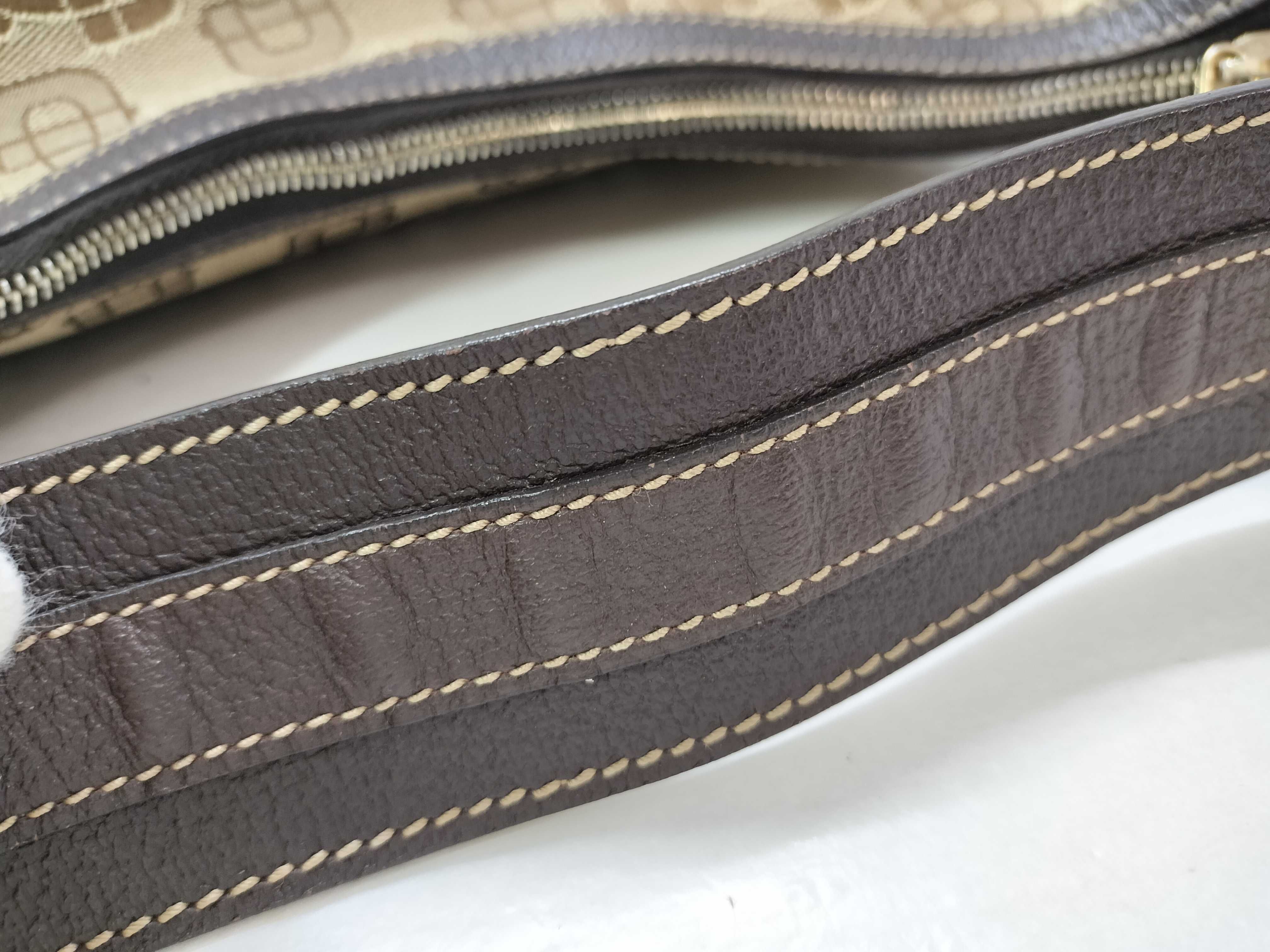 Bamboo Brown Canvas Bamboo Handle Crescent Shoulder Bag — view 4
