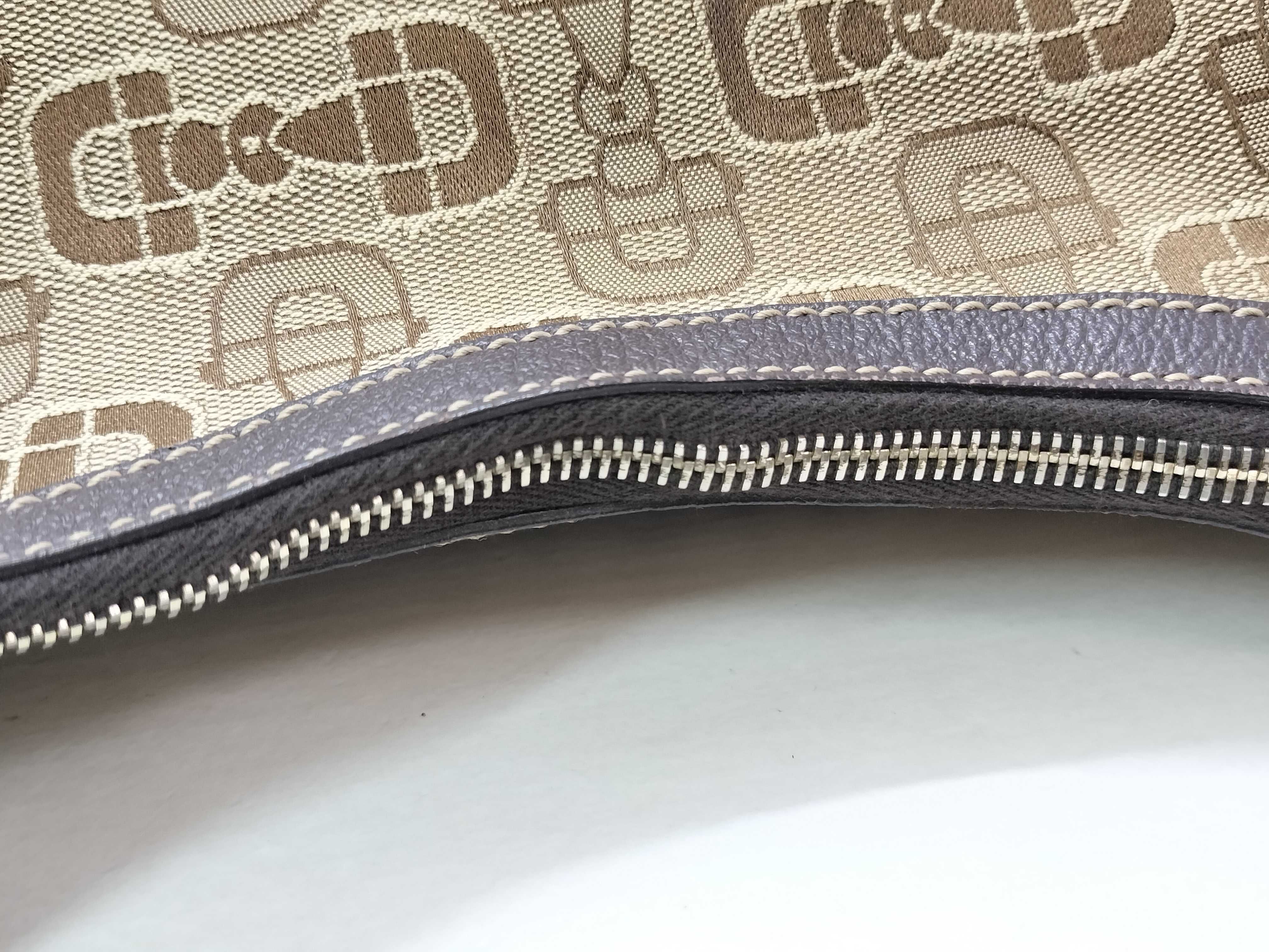 Bamboo Brown Canvas Bamboo Handle Crescent Shoulder Bag — view 6