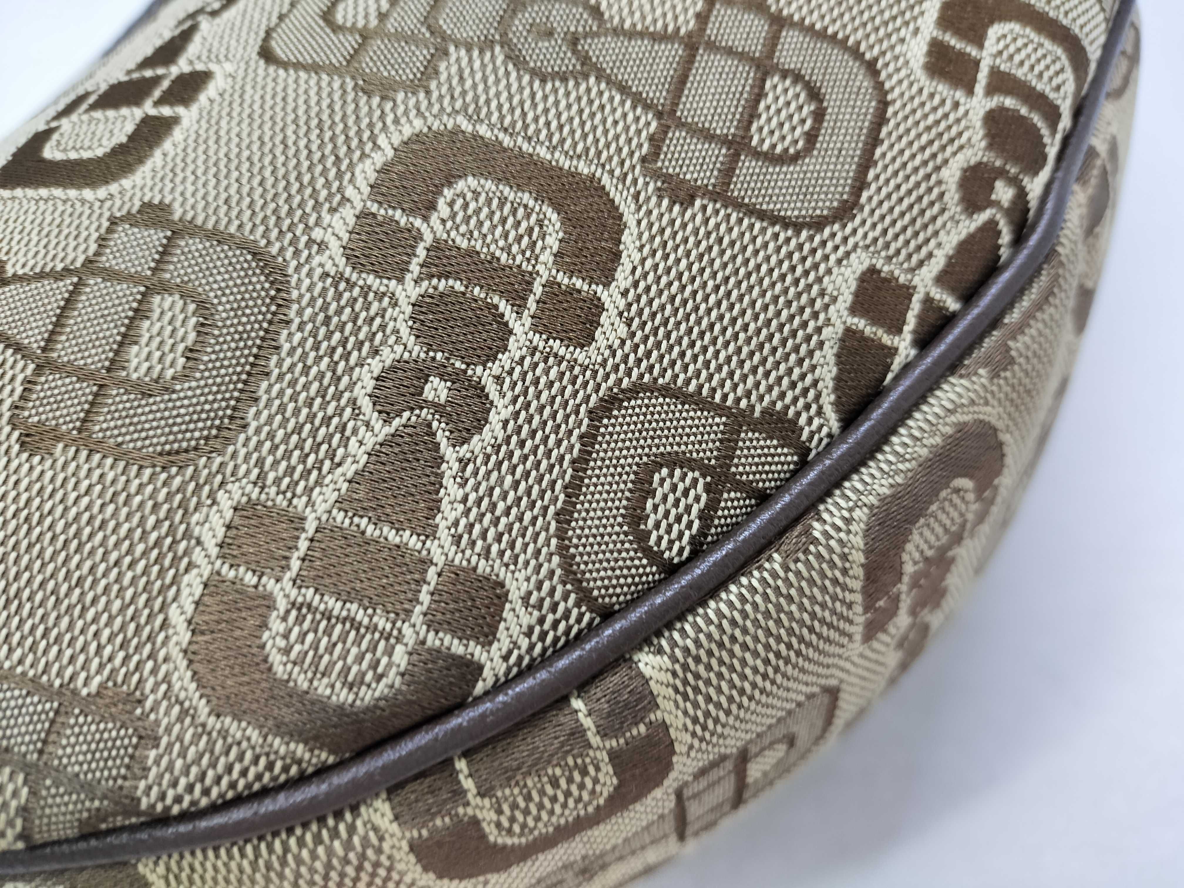 Bamboo Brown Canvas Bamboo Handle Crescent Shoulder Bag — view 7