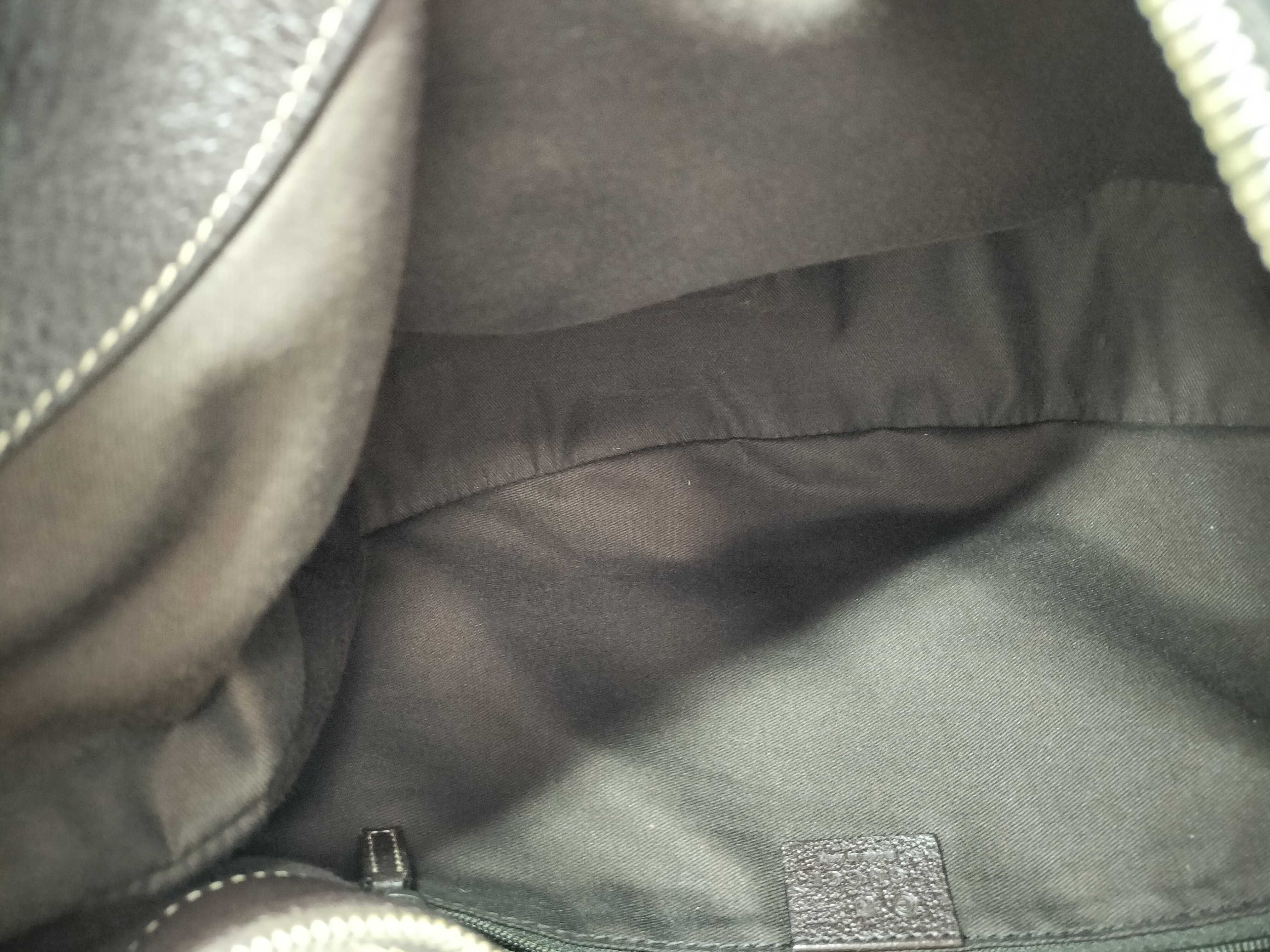 Bamboo Brown Canvas Bamboo Handle Crescent Shoulder Bag — view 8