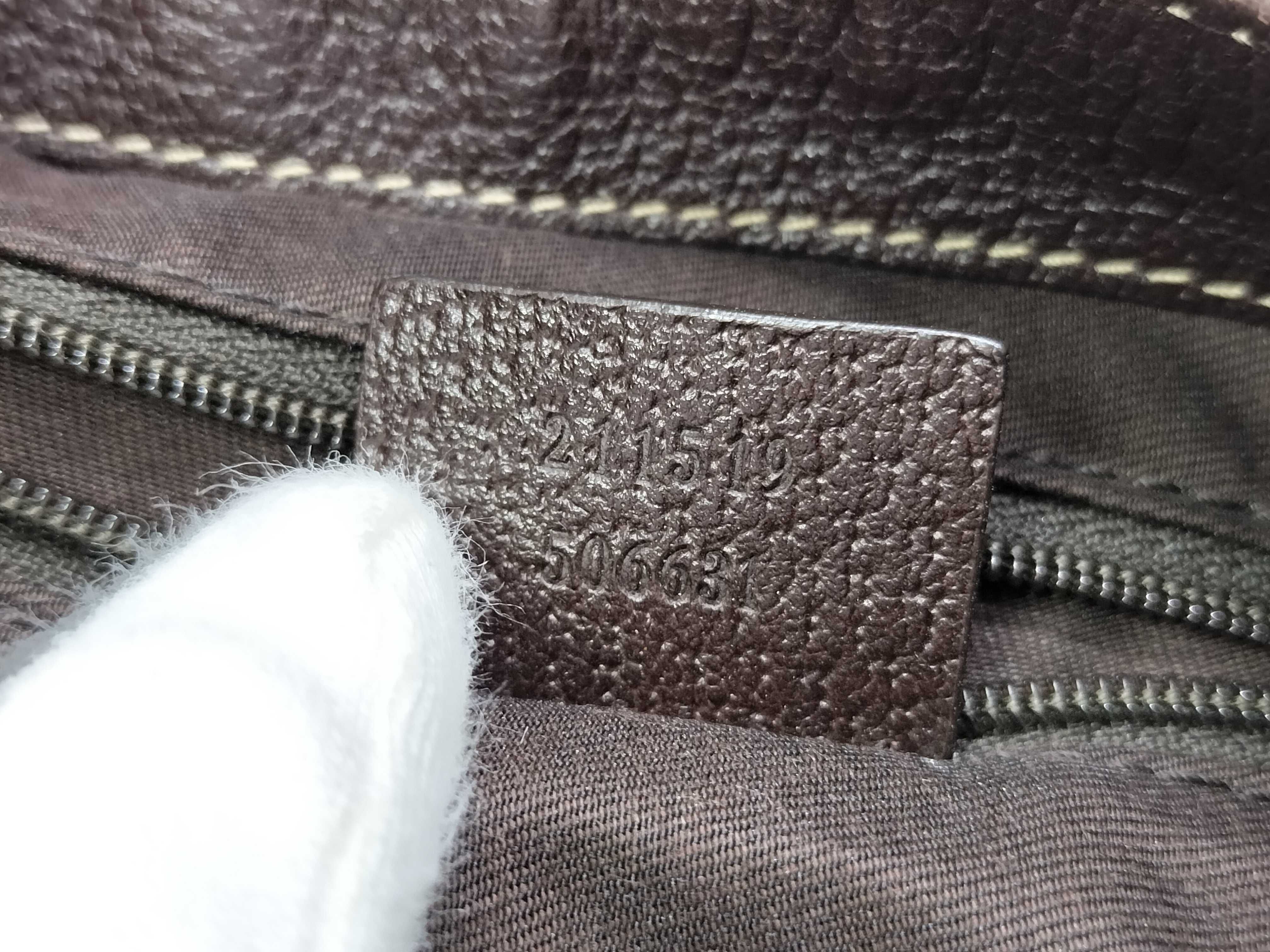 Bamboo Brown Canvas Bamboo Handle Crescent Shoulder Bag — view 10