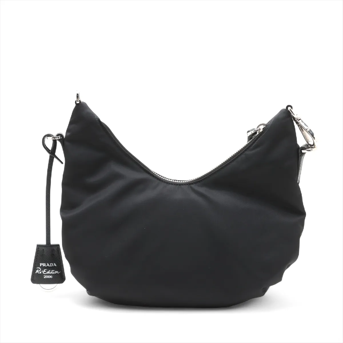 Tessuto Nylon x Leather Chain Shoulder Bag Black — view 2