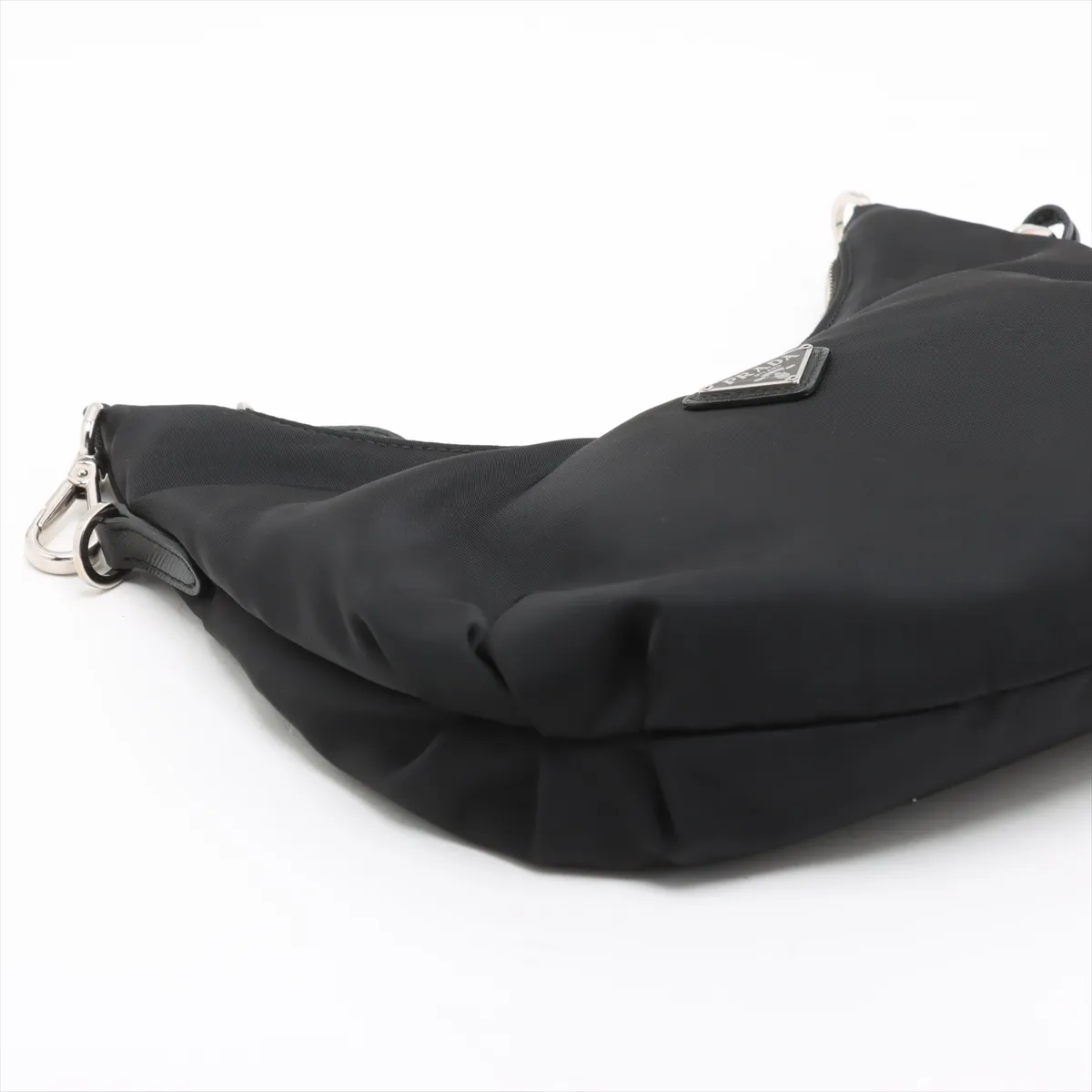 Tessuto Nylon x Leather Chain Shoulder Bag Black — view 4