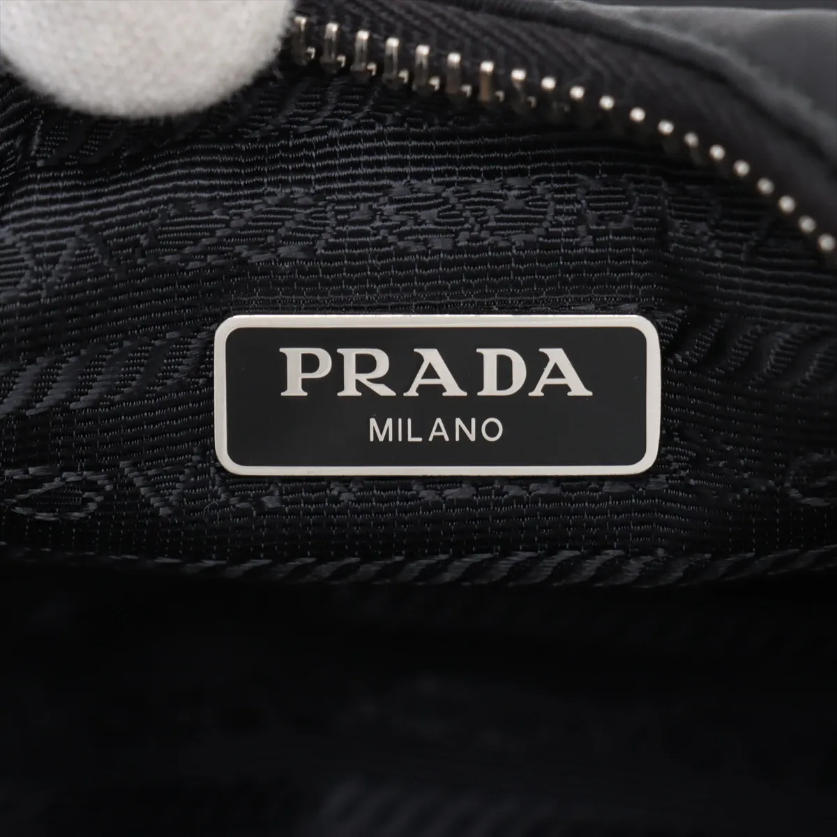 Tessuto Nylon x Leather Chain Shoulder Bag Black — view 7
