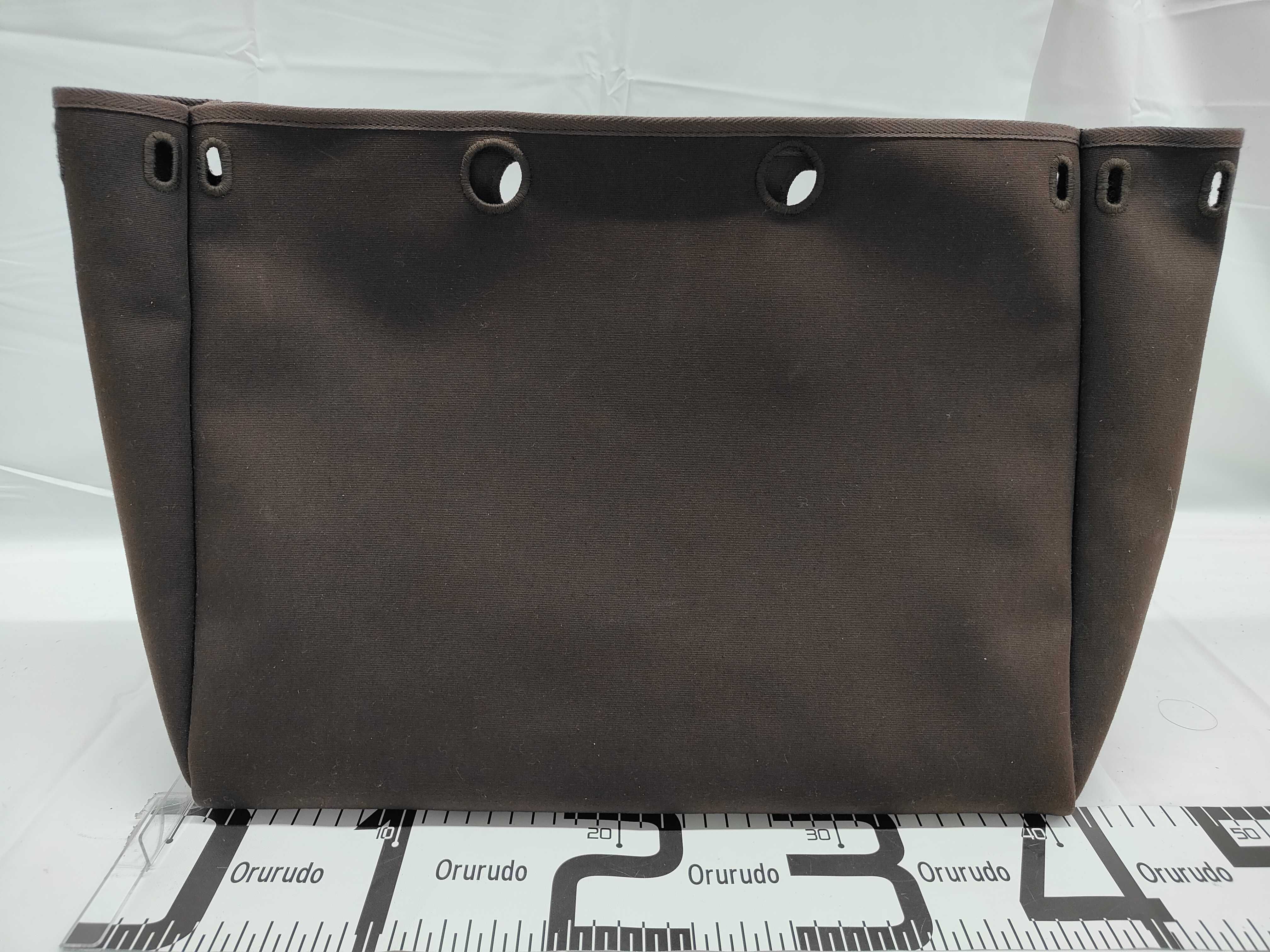 Herbag Cabas MM Tote Bag, Toile Officier x Vache Hunter Canvas x Leather, Brown, Gold Hardware. — view 12