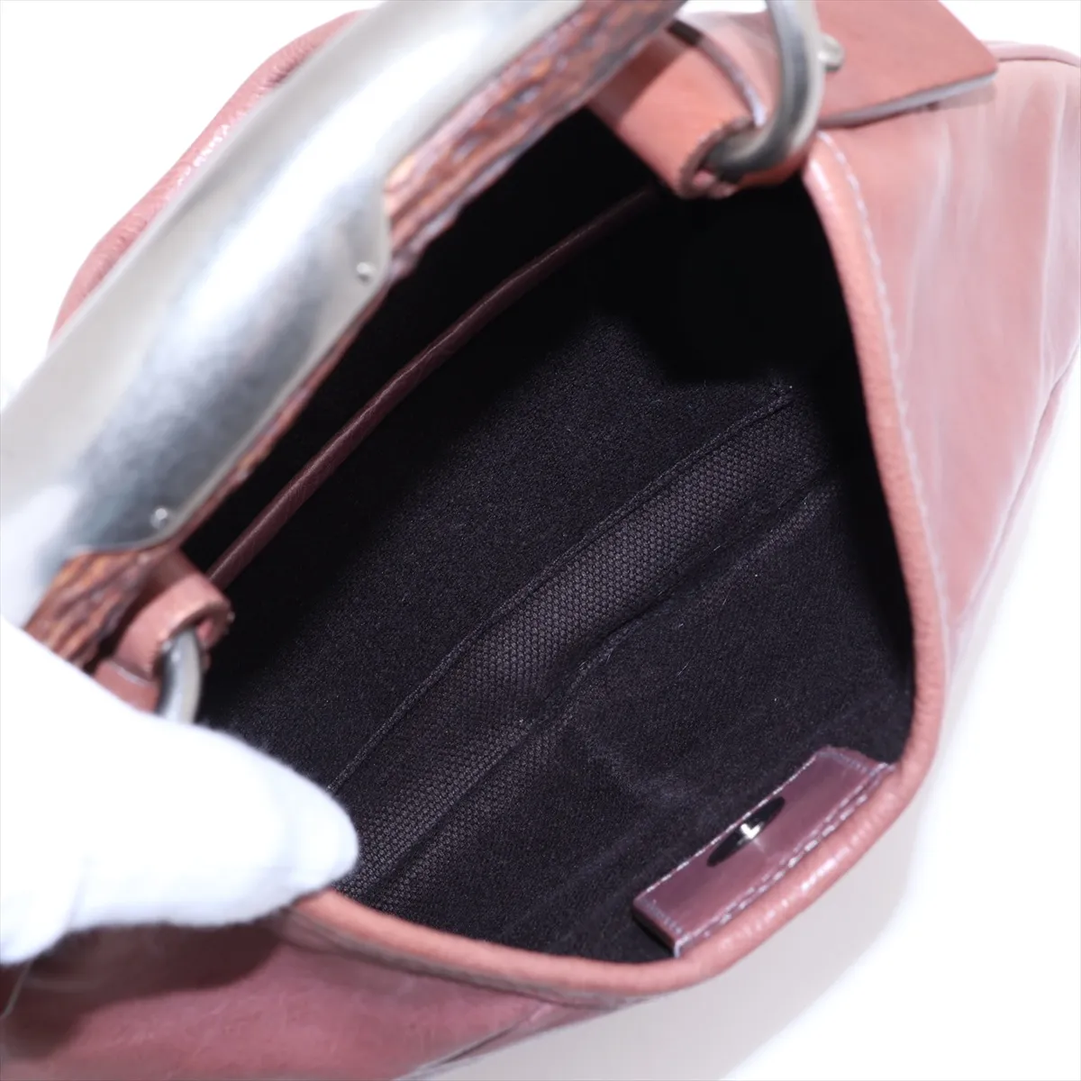 Mombasa Leather Shoulder Bag, Brown — view 7