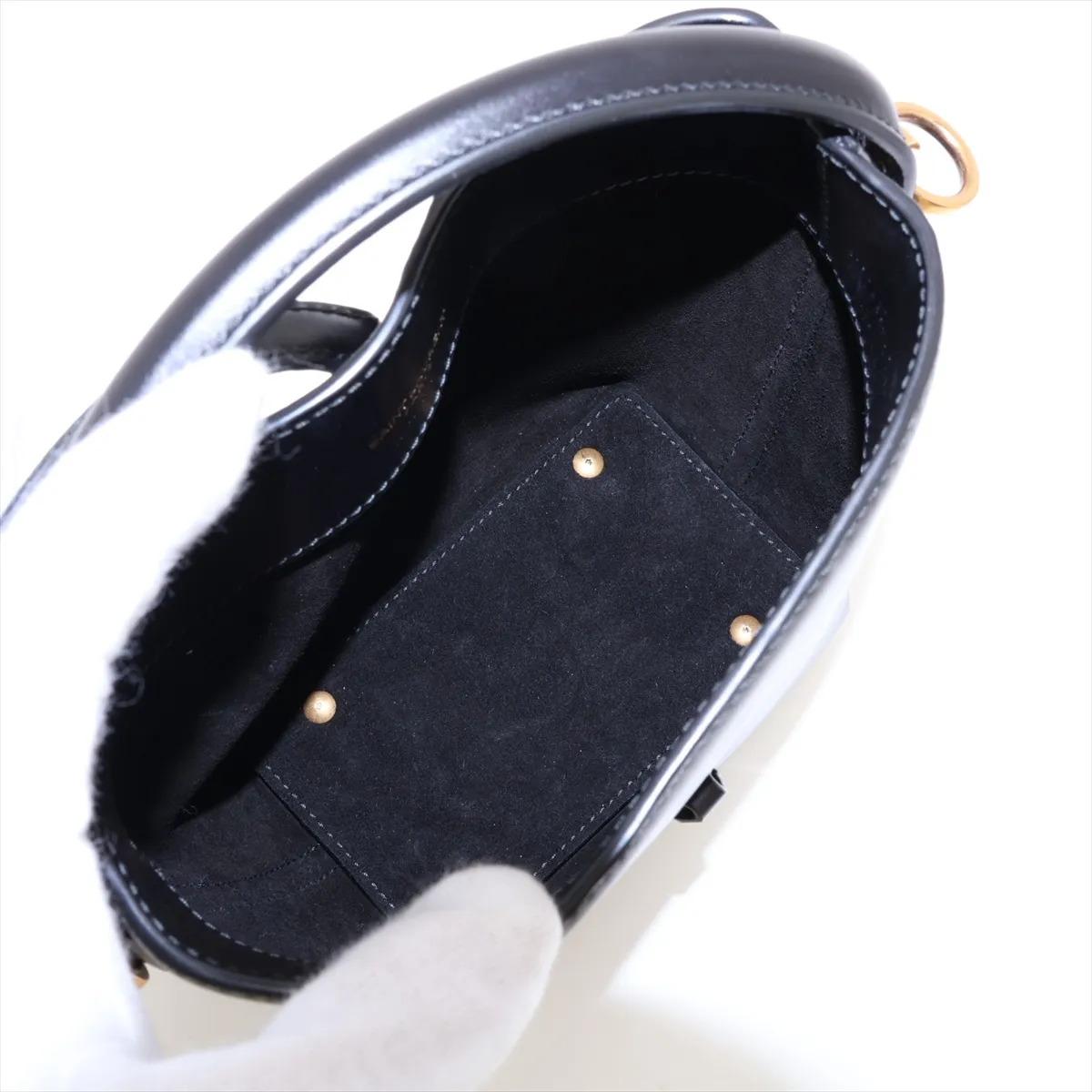 LE 37 mini 765870 Leather 2-Way Handbag, Black — view 8