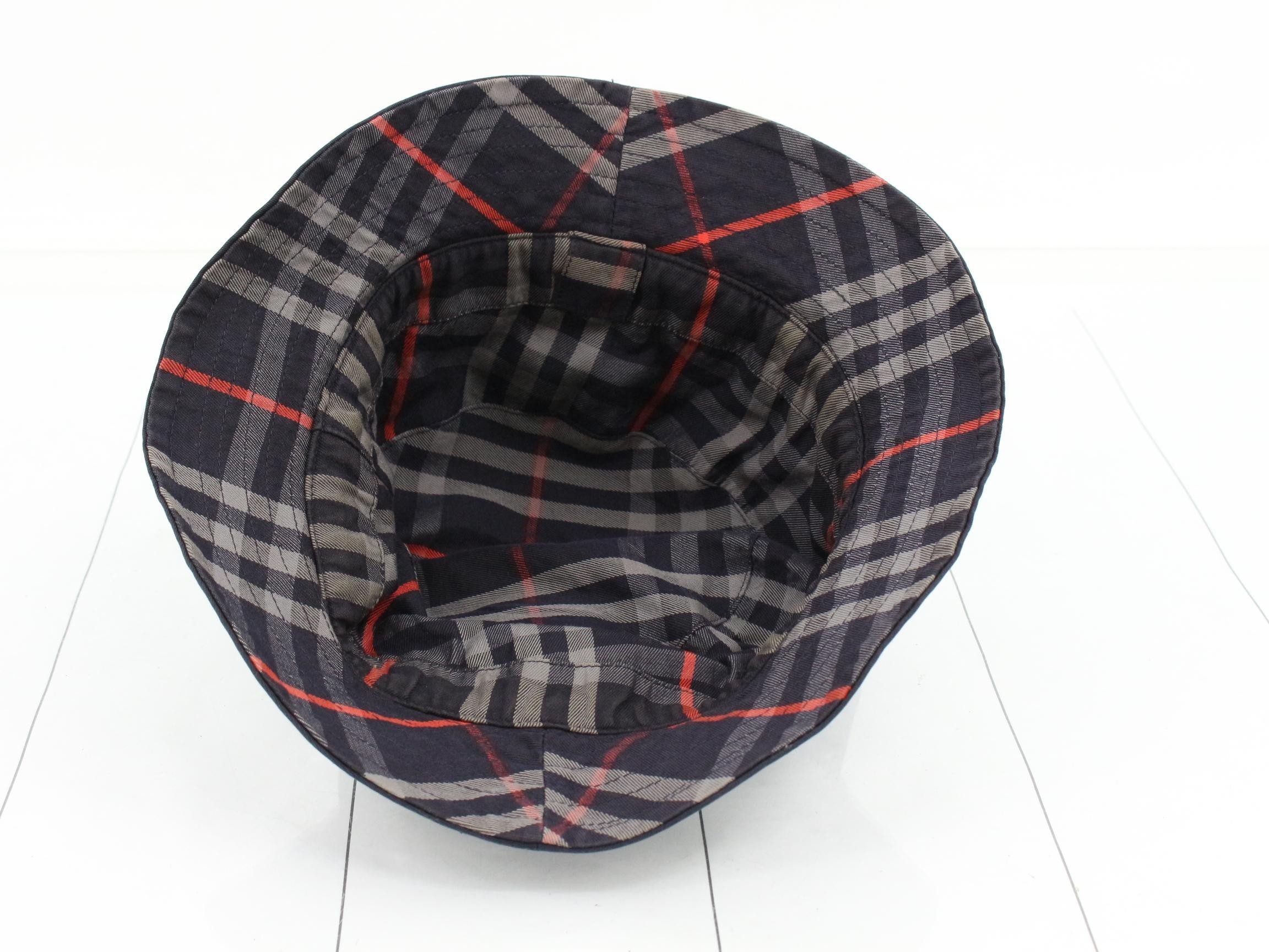 Nova Check Navy Bucket Hat — view 3