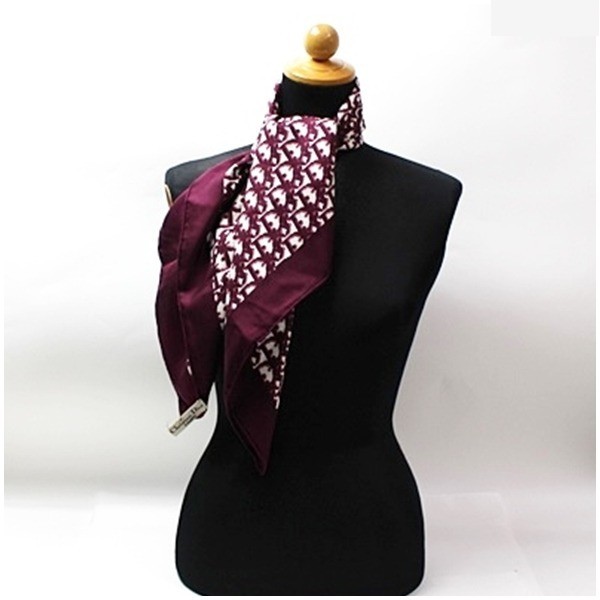 silk scarf, Trotter pattern, burgundy, with tag. — view 3