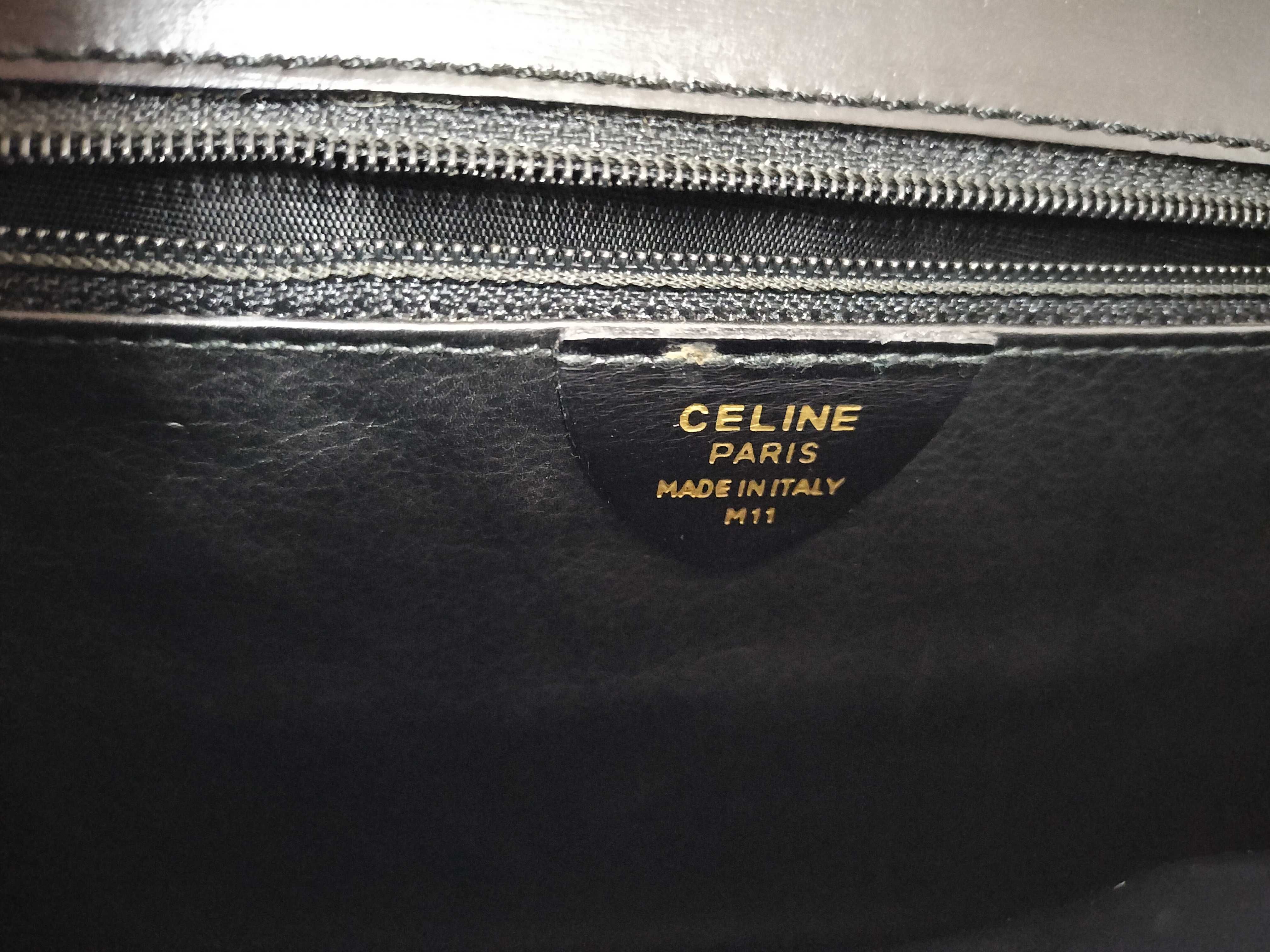 Circle Hardware Shoulder Bag, Black Leather — view 11