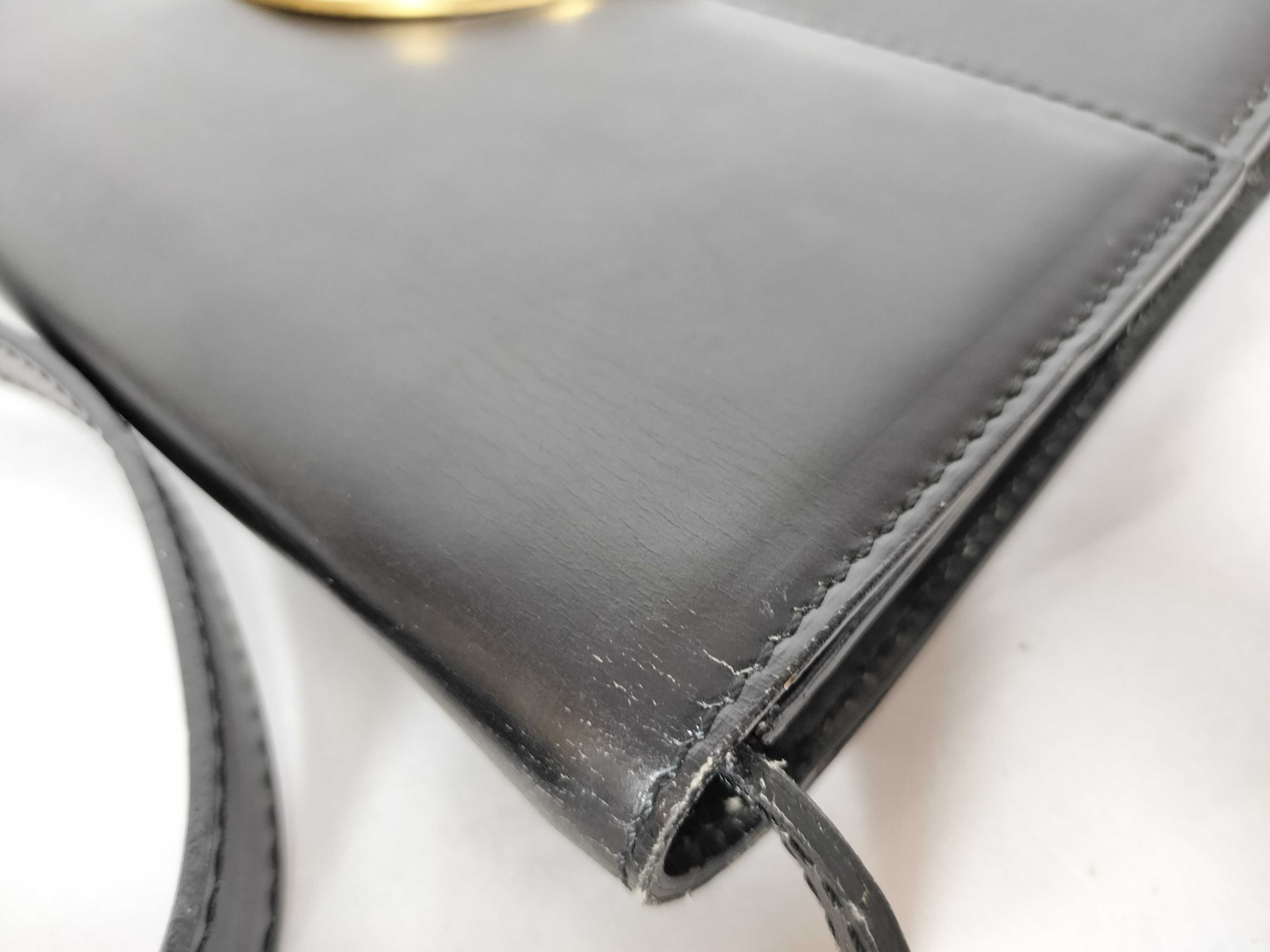 Circle Hardware Shoulder Bag, Black Leather — view 13