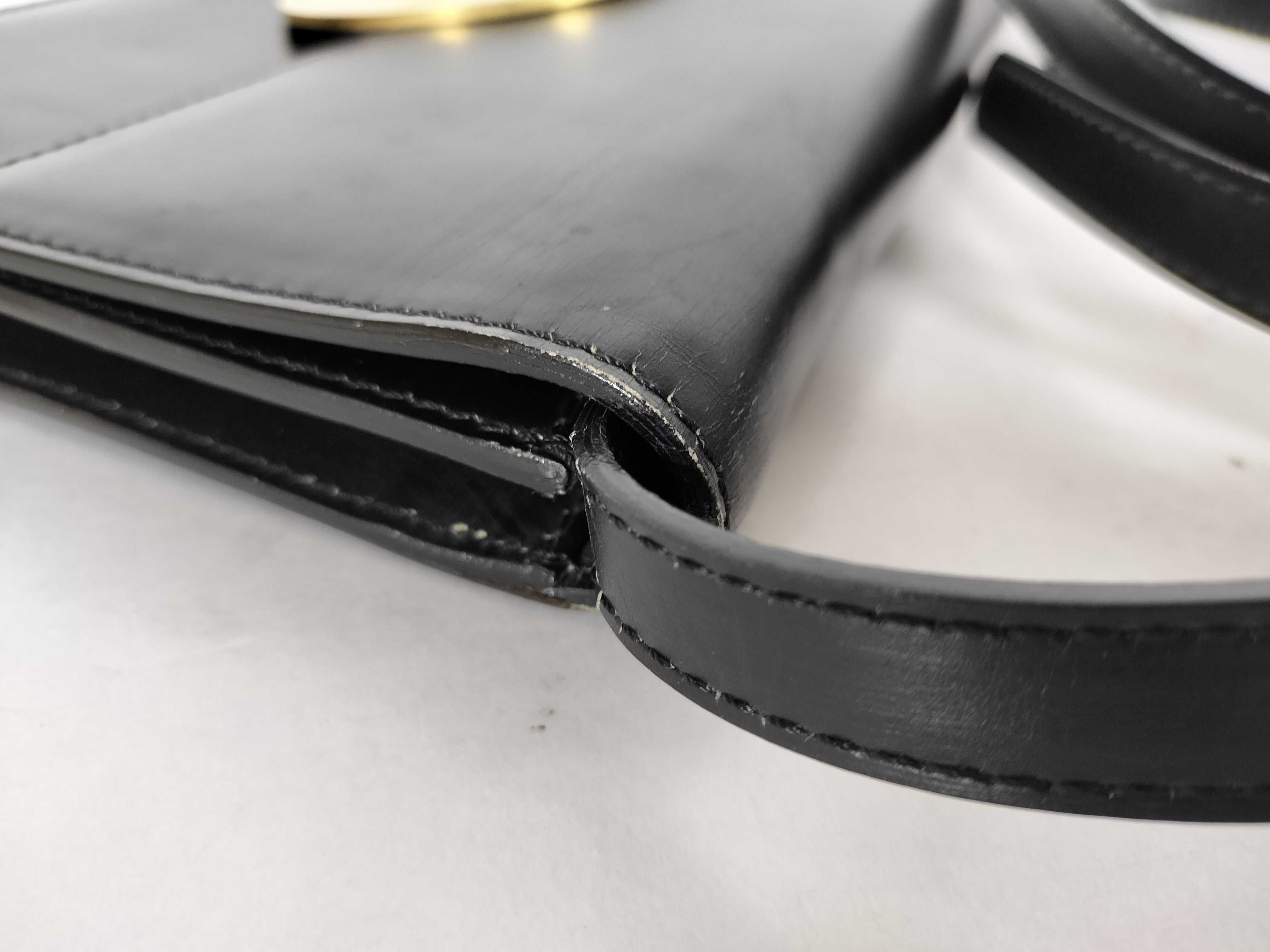 Circle Hardware Shoulder Bag, Black Leather — view 5