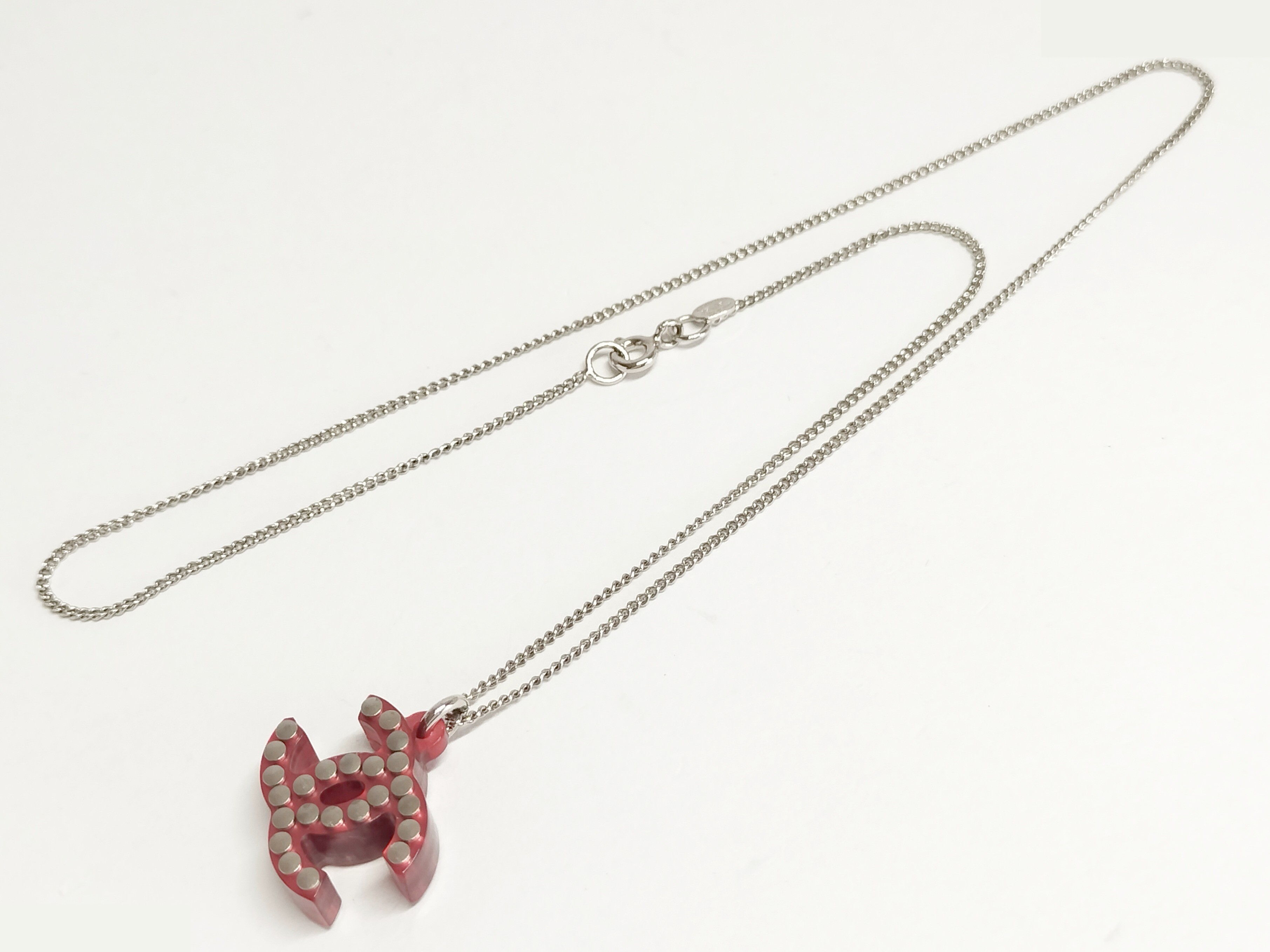 Coco Stud Silver Necklace, Chain approx. 41cm — view 2