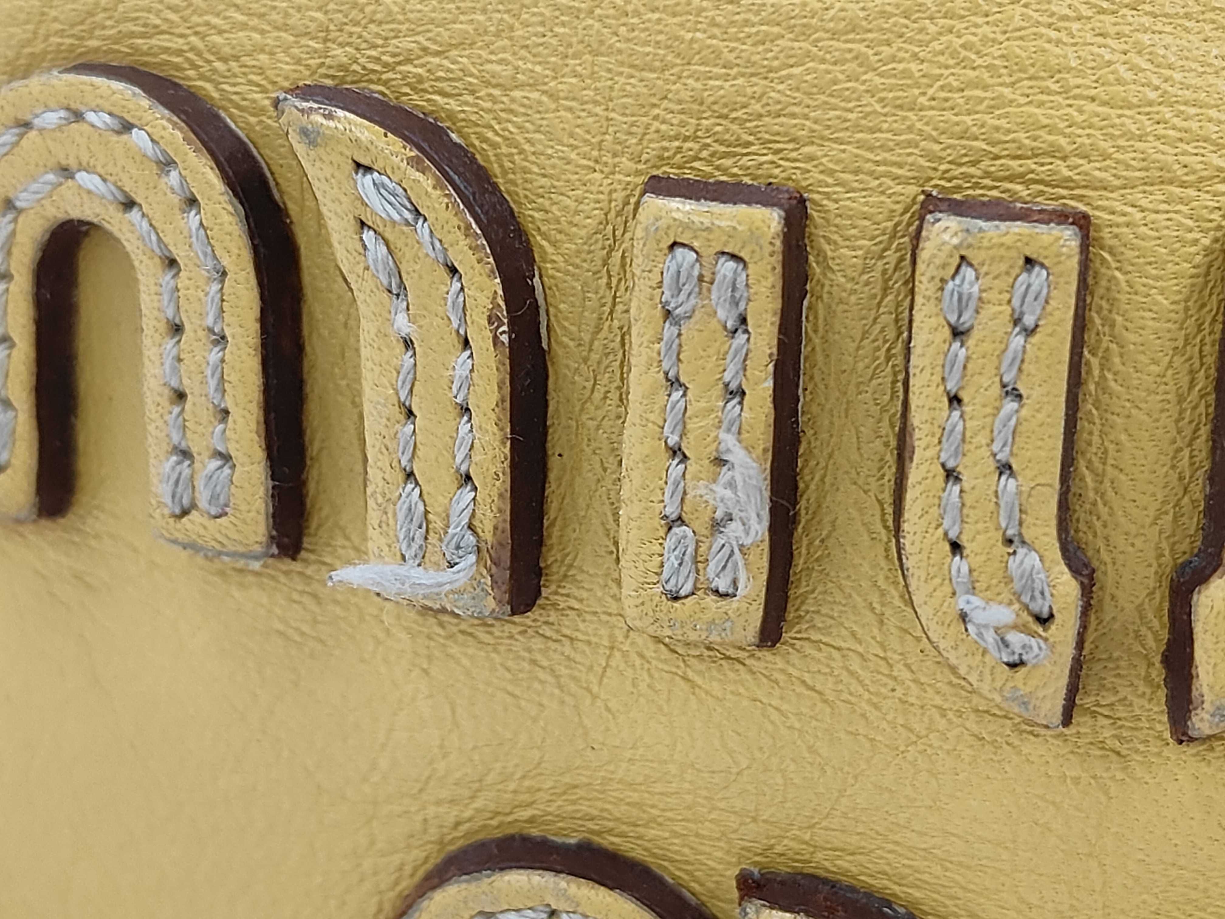 handbag, flower pattern, leather, yellow. — view 9