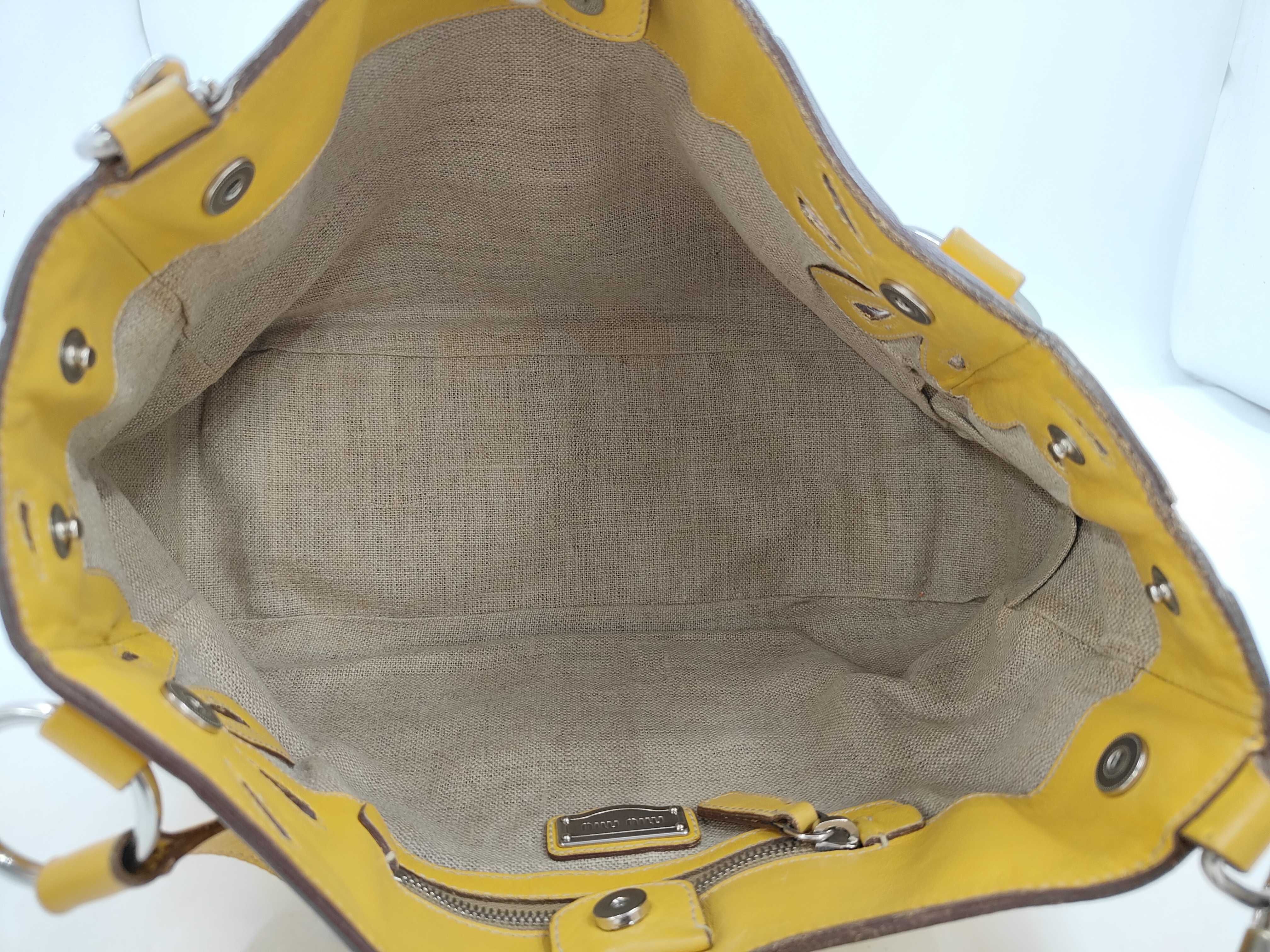 handbag, flower pattern, leather, yellow. — view 10