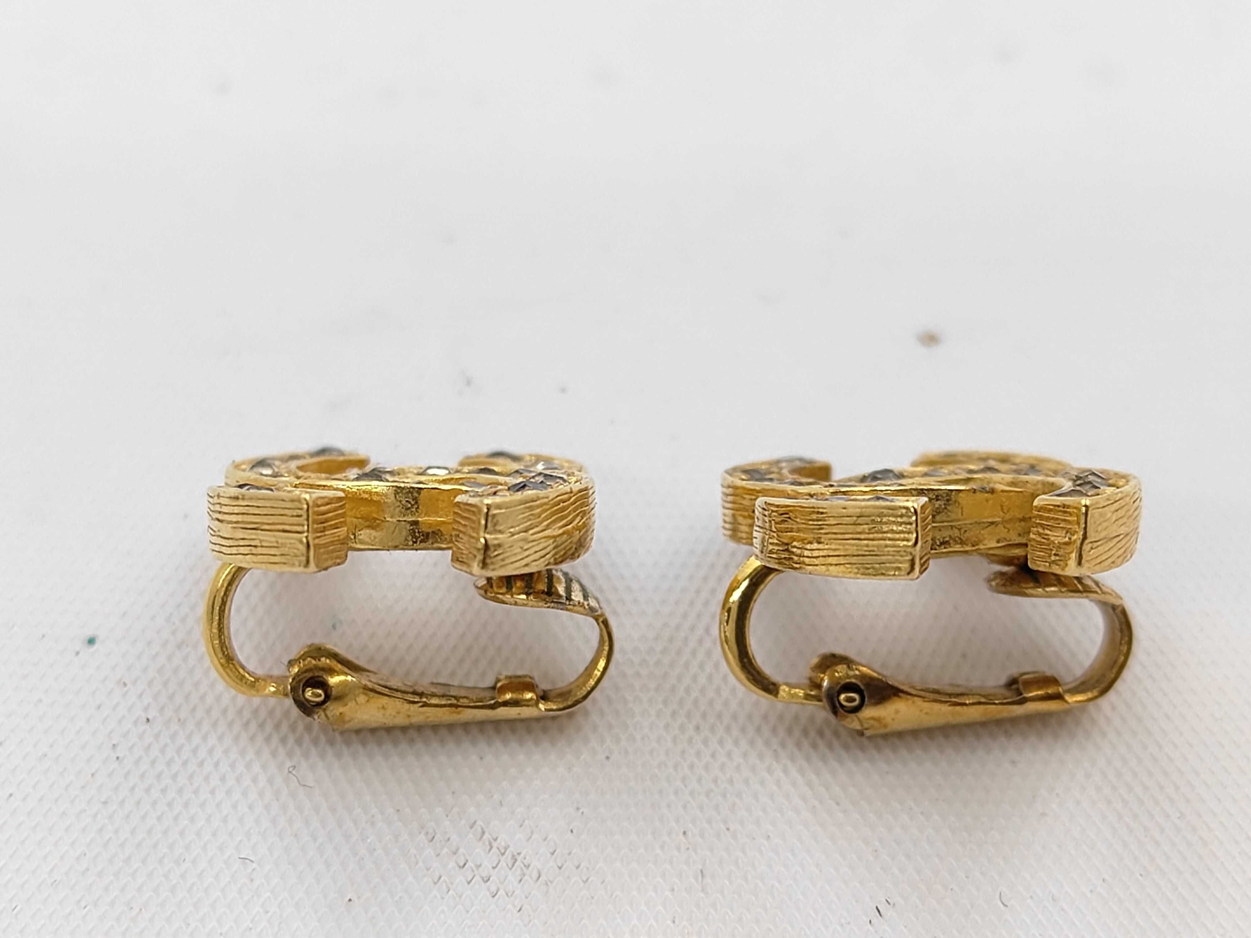 Coco Mark Rhinestone Earrings 208A (2 stones missing) — view 3