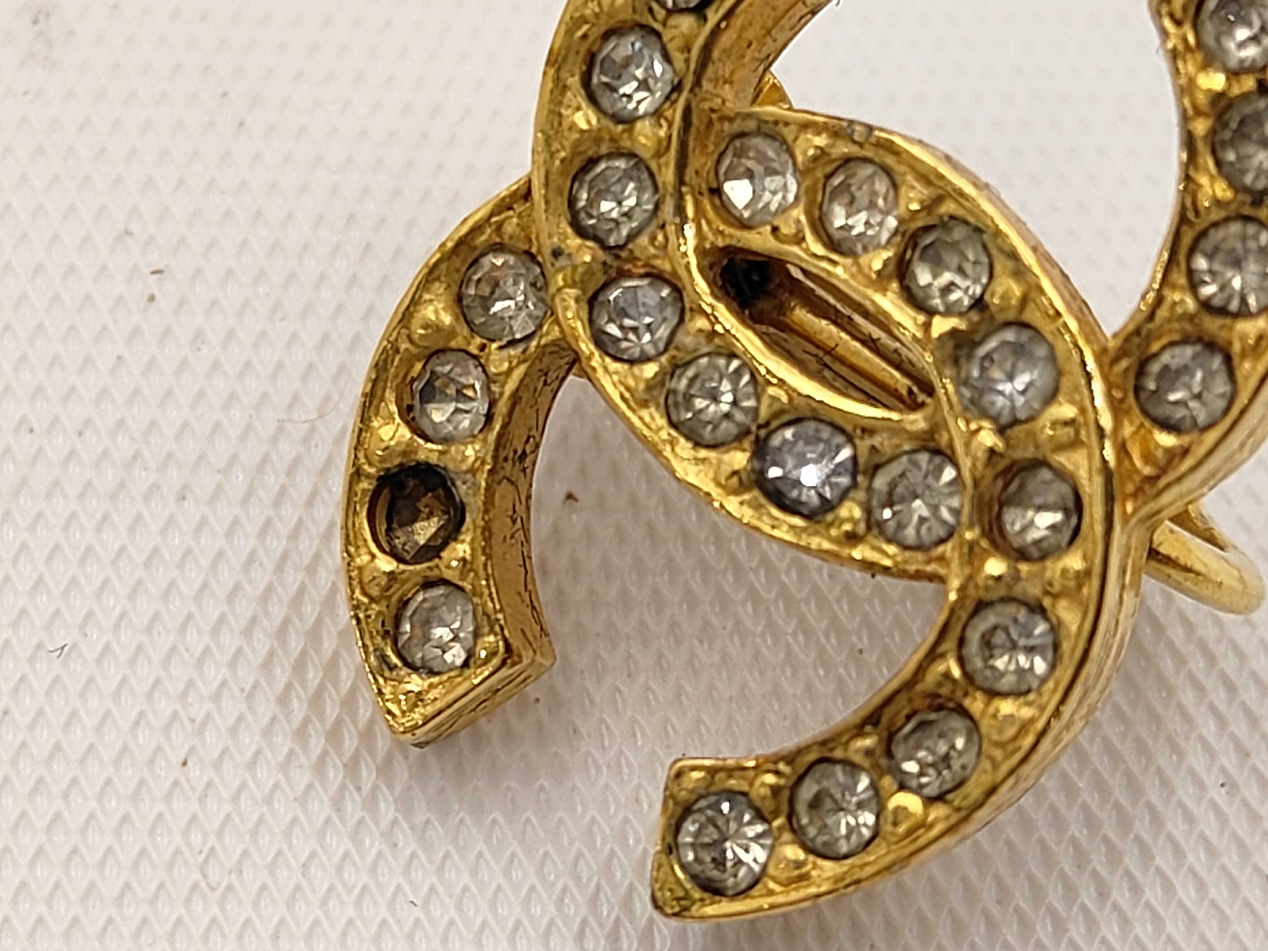Coco Mark Rhinestone Earrings 208A (2 stones missing) — view 7