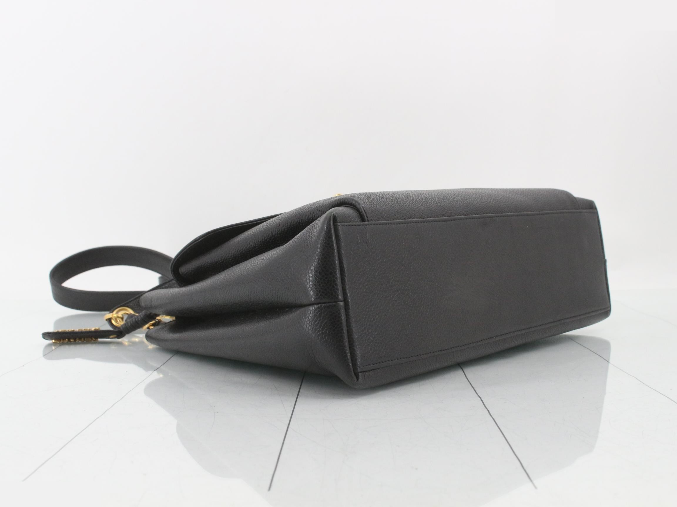 Coco Mark Caviar Skin Chain Tote Bag — view 5