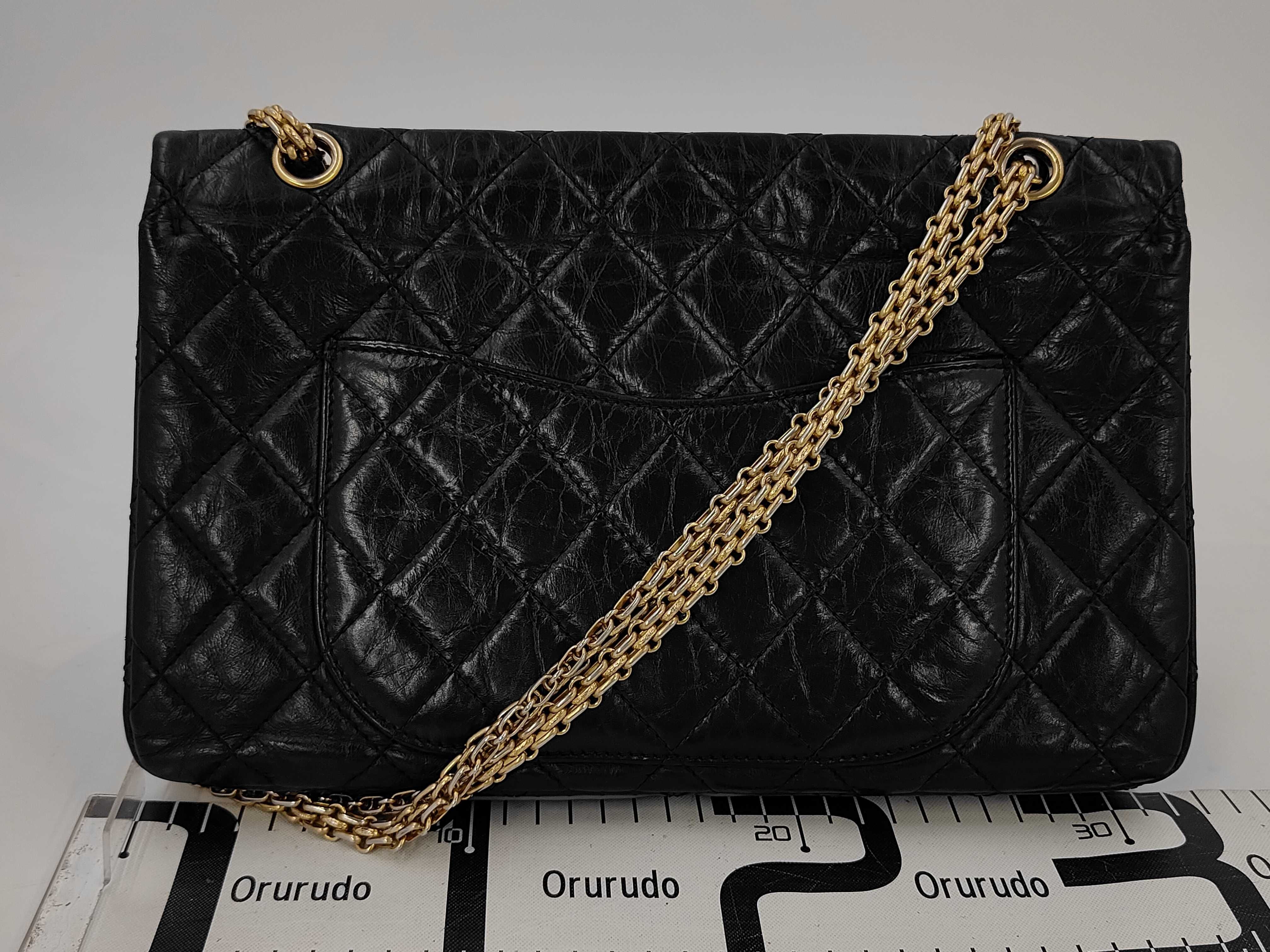 2.55 Calfskin Black Double Flap Shoulder Bag — view 2