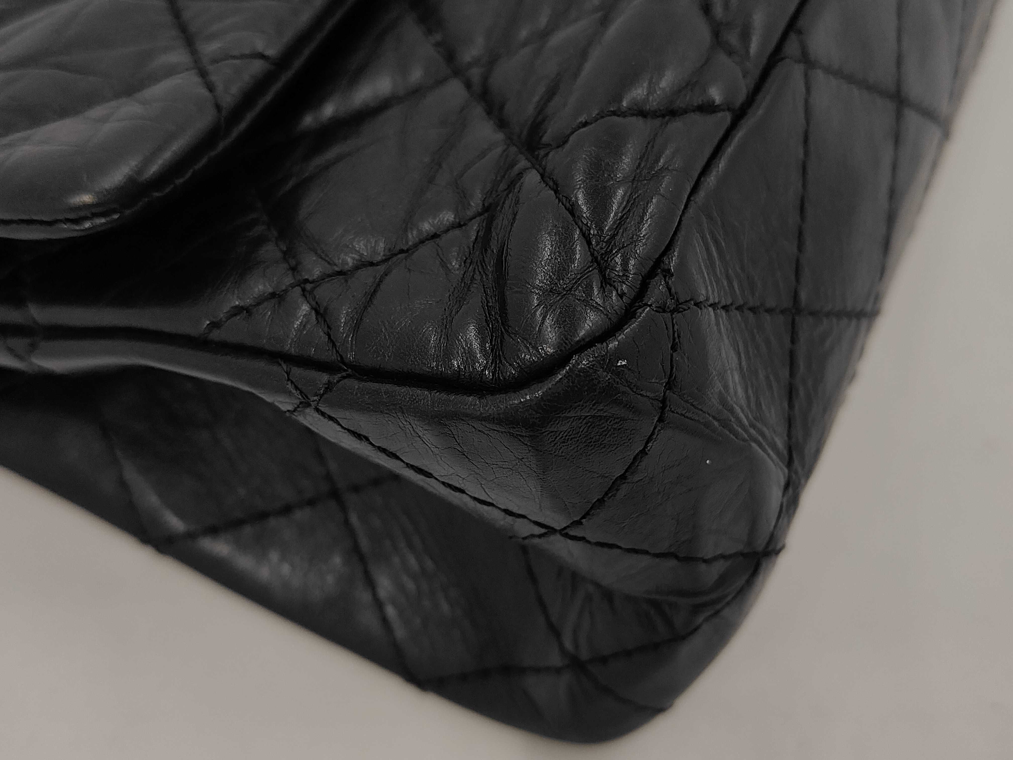 2.55 Calfskin Black Double Flap Shoulder Bag — view 3