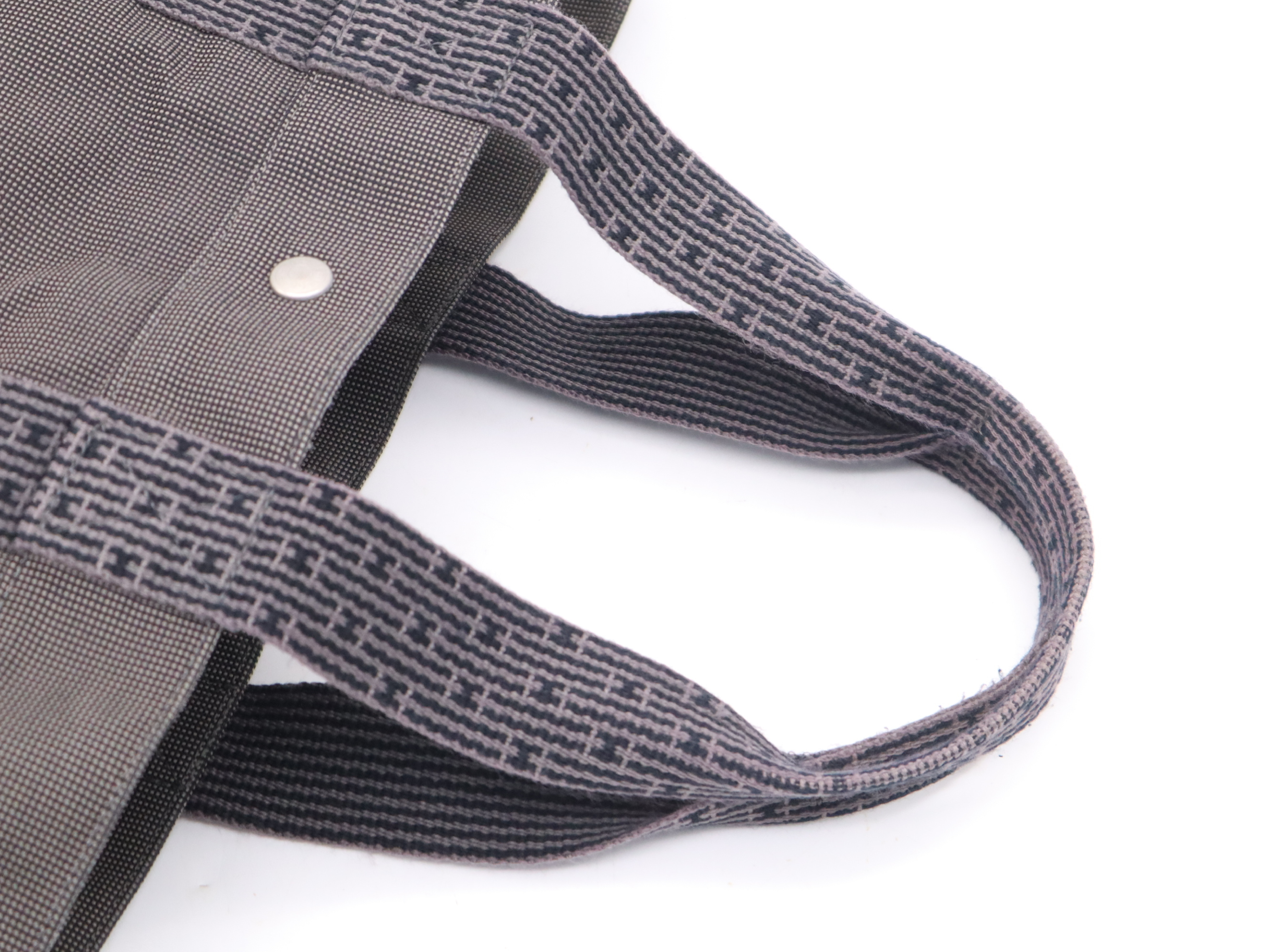 Nylon x Canvas Herline Grey Tote Bag with Silver Hardware and Padlock — view 6