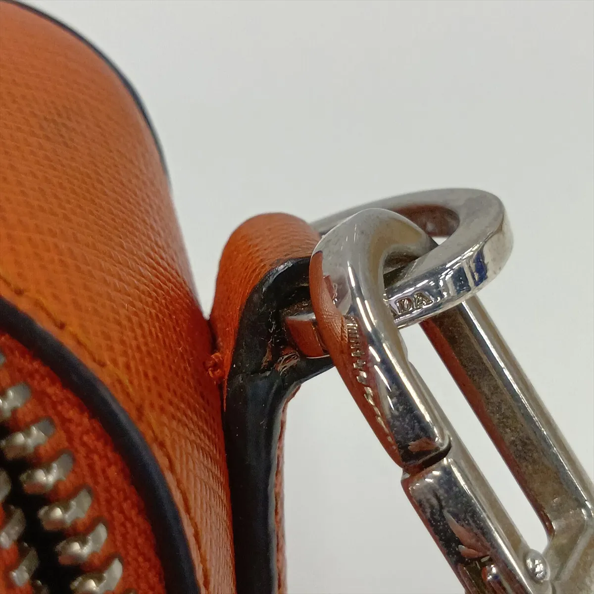 Saffiano Brick Leather 2-Way Handbag, Orange — view 12